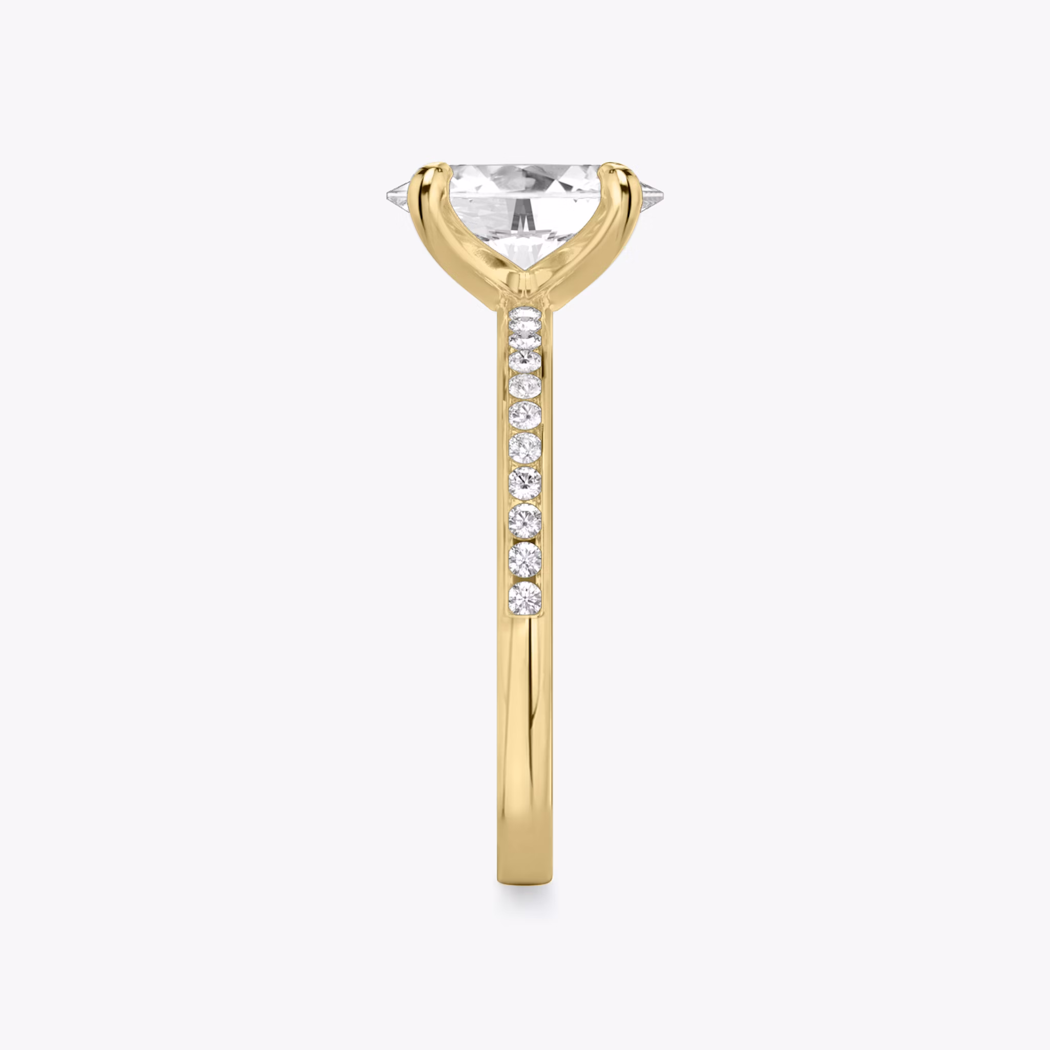 The Devotion | Oval | 18k | Yellow Gold | bandAccent: Pavé | bandStoneShape: Round Brilliant | bandStoneStyle: original | diamondOrientation: vertical | caratWeight: other