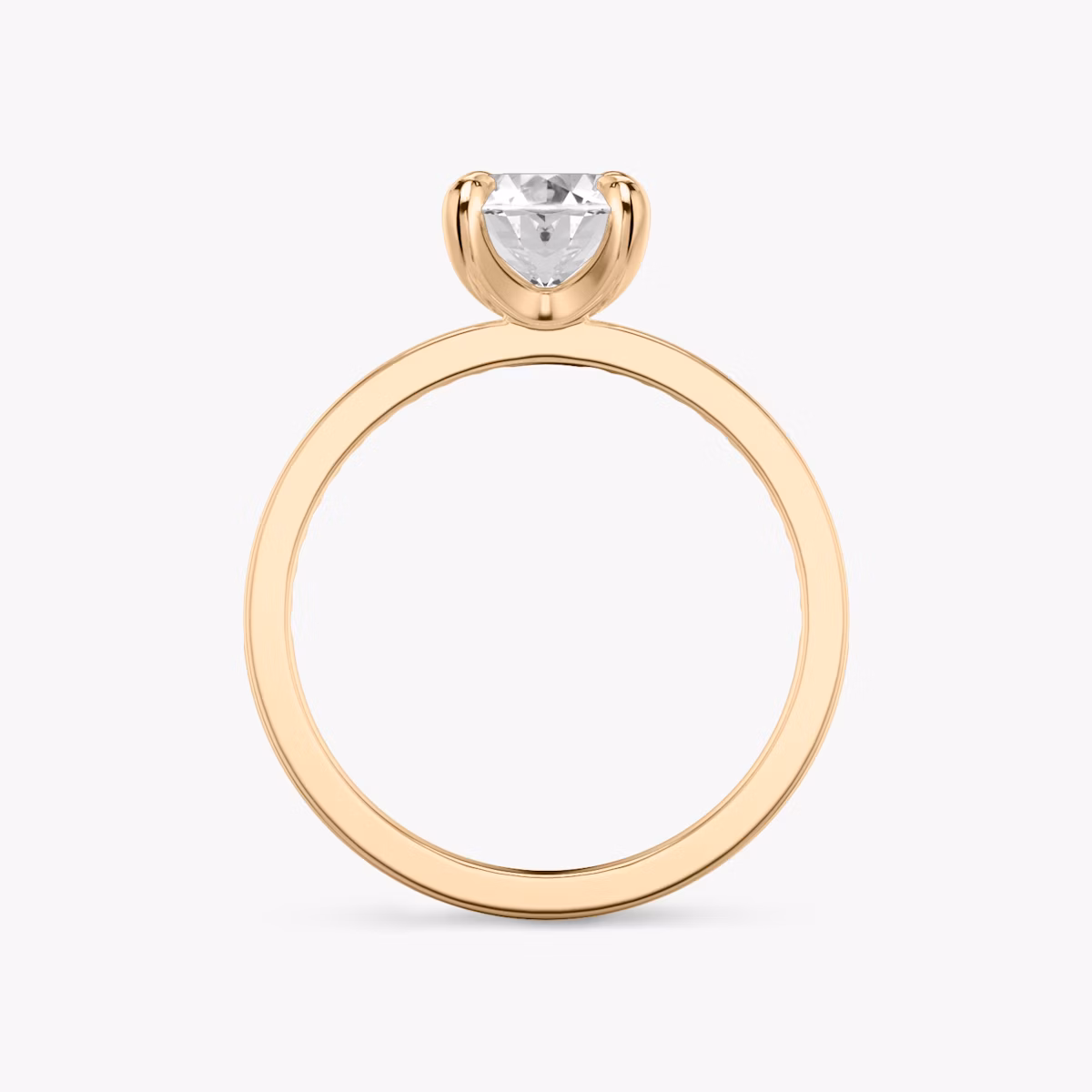 The Devotion | Oval | 14k | Rose Gold | bandAccent: Pavé | bandStoneShape: Round Brilliant | bandStoneStyle: original | diamondOrientation: vertical | caratWeight: other