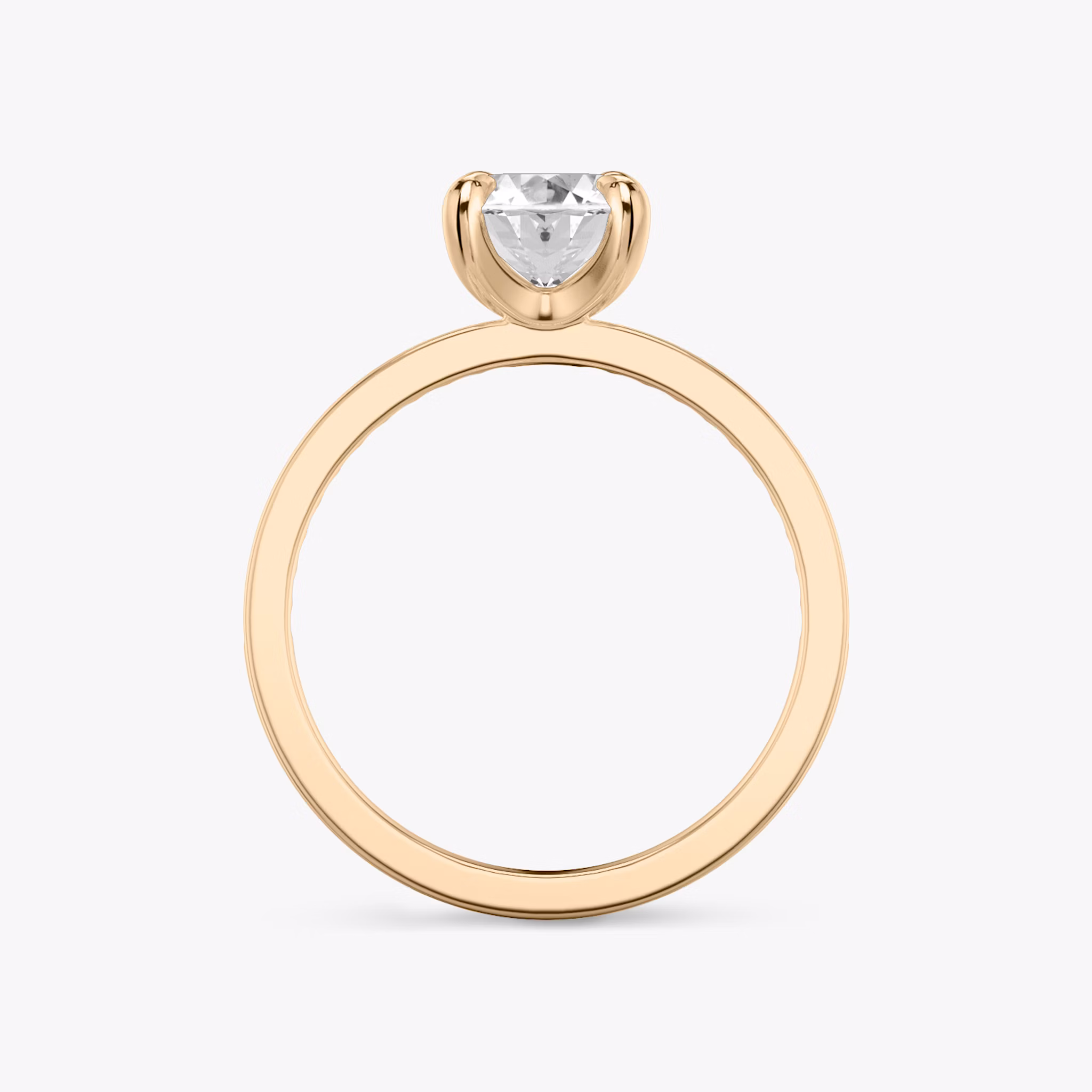 The Devotion | Oval | 14k | Rose Gold | bandAccent: Pavé | bandStoneShape: Round Brilliant | bandStoneStyle: original | diamondOrientation: vertical | caratWeight: other