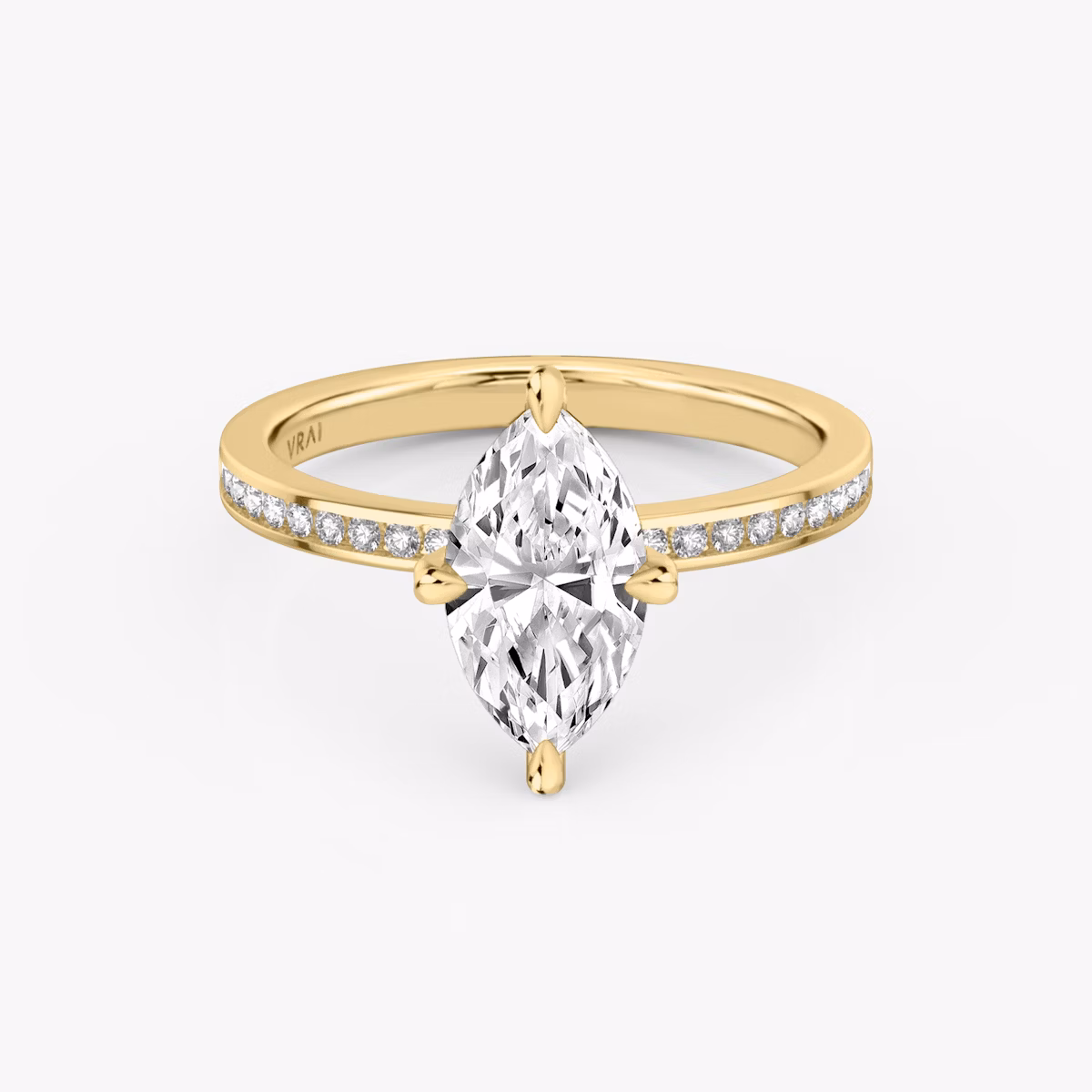 The Devotion | Marquise | 18k | Yellow Gold | bandAccent: Pavé | bandStoneShape: Round Brilliant | bandStoneStyle: original | diamondOrientation: vertical | caratWeight: other