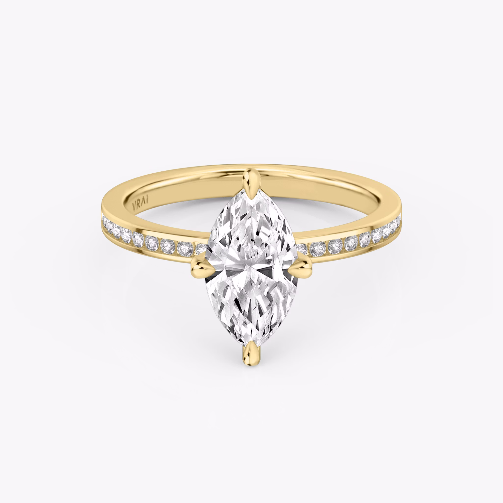 The Devotion | Marquise | 18k | Yellow Gold | bandAccent: Pavé | bandStoneShape: Round Brilliant | bandStoneStyle: original | diamondOrientation: vertical | caratWeight: other