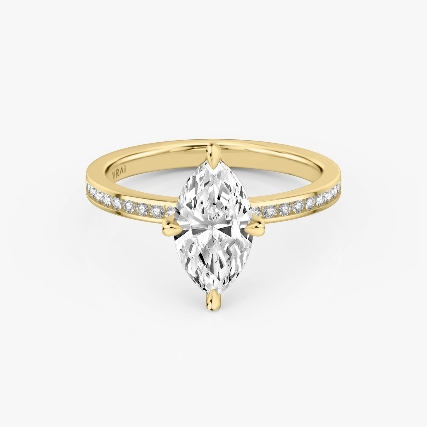 The Devotion | Marquise | 18k | Yellow Gold | bandAccent: Pavé | bandStoneShape: Round Brilliant | bandStoneStyle: original | diamondOrientation: vertical | caratWeight: other