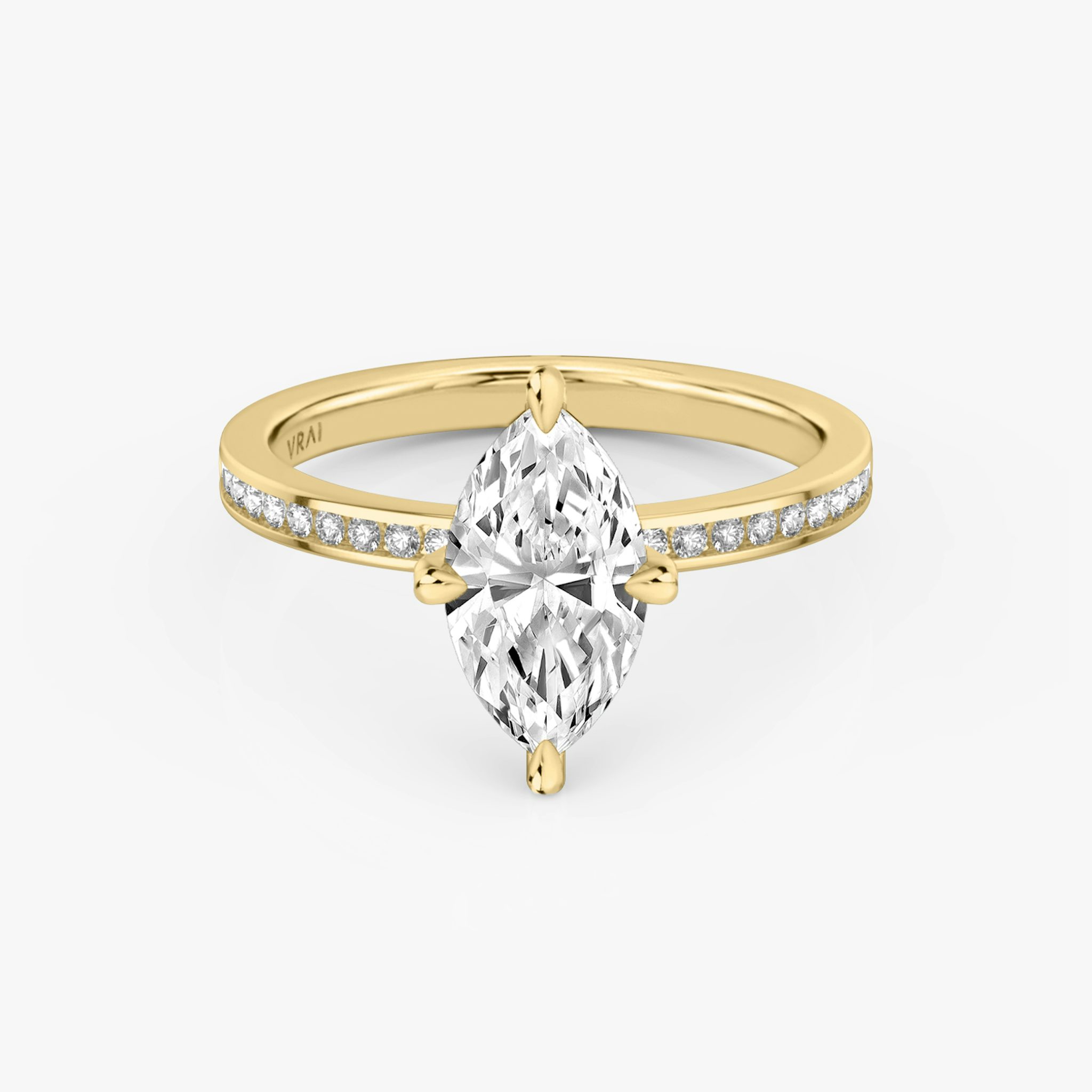 The Devotion | Marquise | 18k | Yellow Gold | bandAccent: Pavé | bandStoneShape: Round Brilliant | bandStoneStyle: original | diamondOrientation: vertical | caratWeight: other
