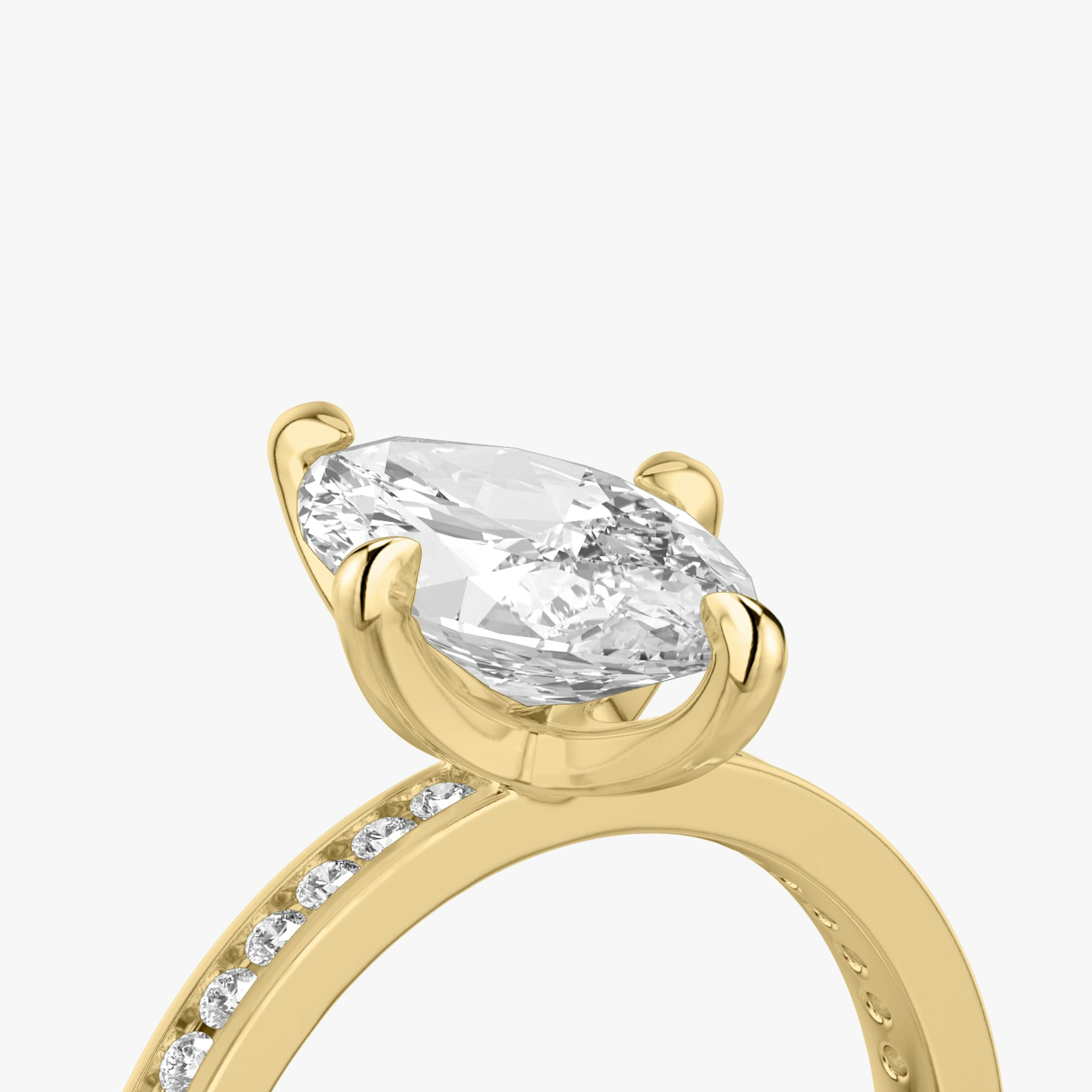 The Devotion | Marquise | 18k | Yellow Gold | bandAccent: Pavé | bandStoneShape: Round Brilliant | bandStoneStyle: original | diamondOrientation: vertical | caratWeight: other