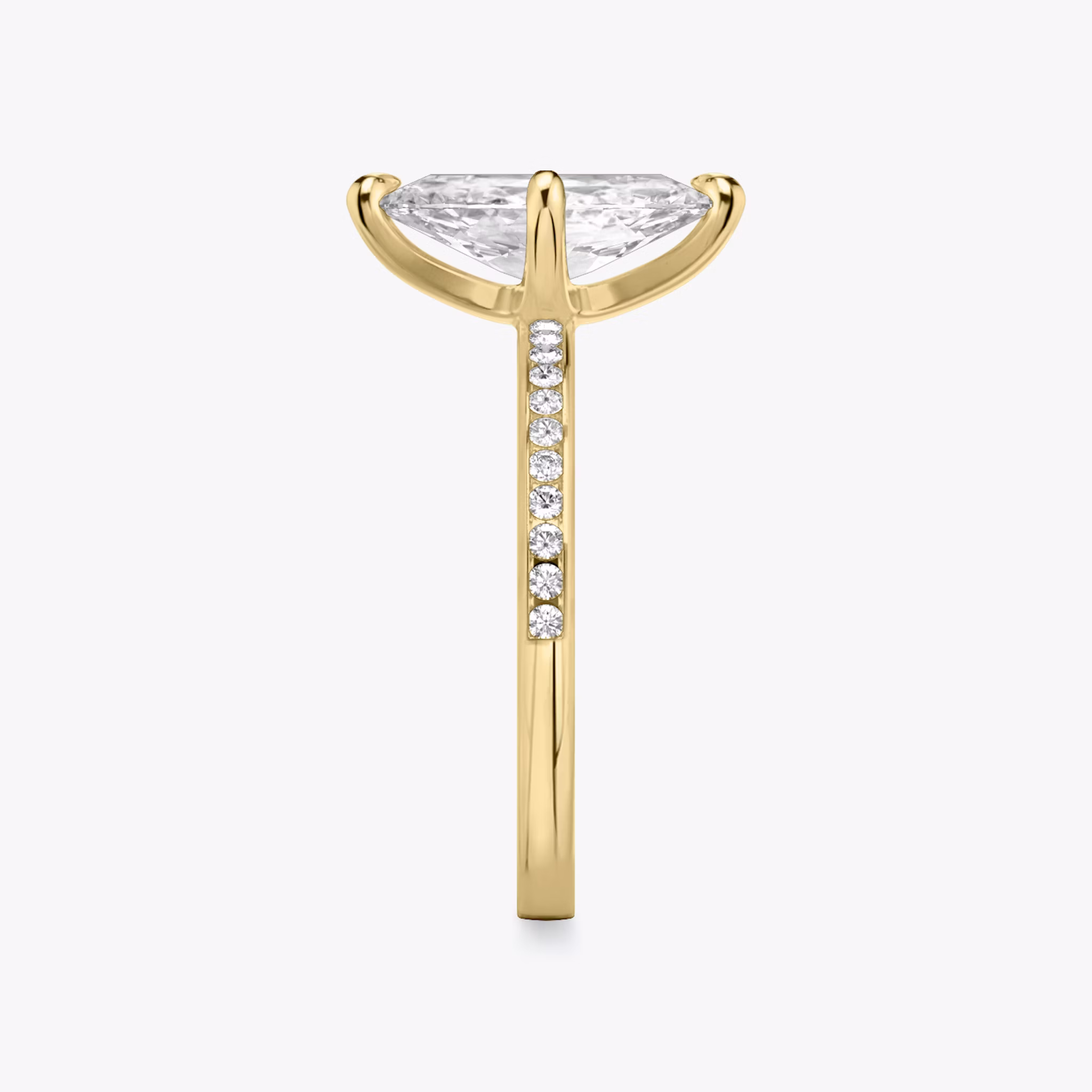 The Devotion | Marquise | 18k | Yellow Gold | bandAccent: Pavé | bandStoneShape: Round Brilliant | bandStoneStyle: original | diamondOrientation: vertical | caratWeight: other
