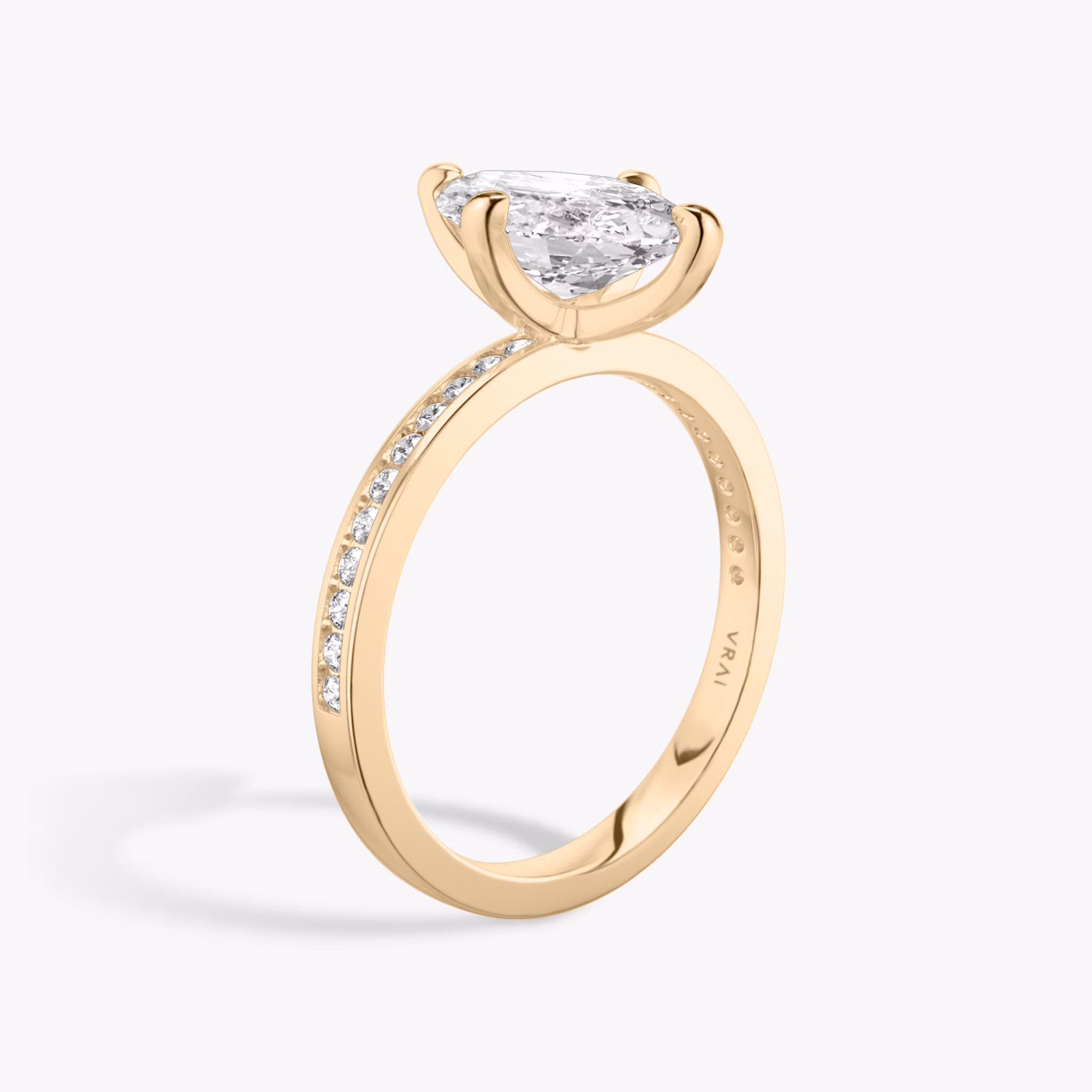 The Devotion | Marquise | 14k | Rose Gold | bandAccent: Pavé | bandStoneShape: Round Brilliant | bandStoneStyle: original | diamondOrientation: vertical | caratWeight: other