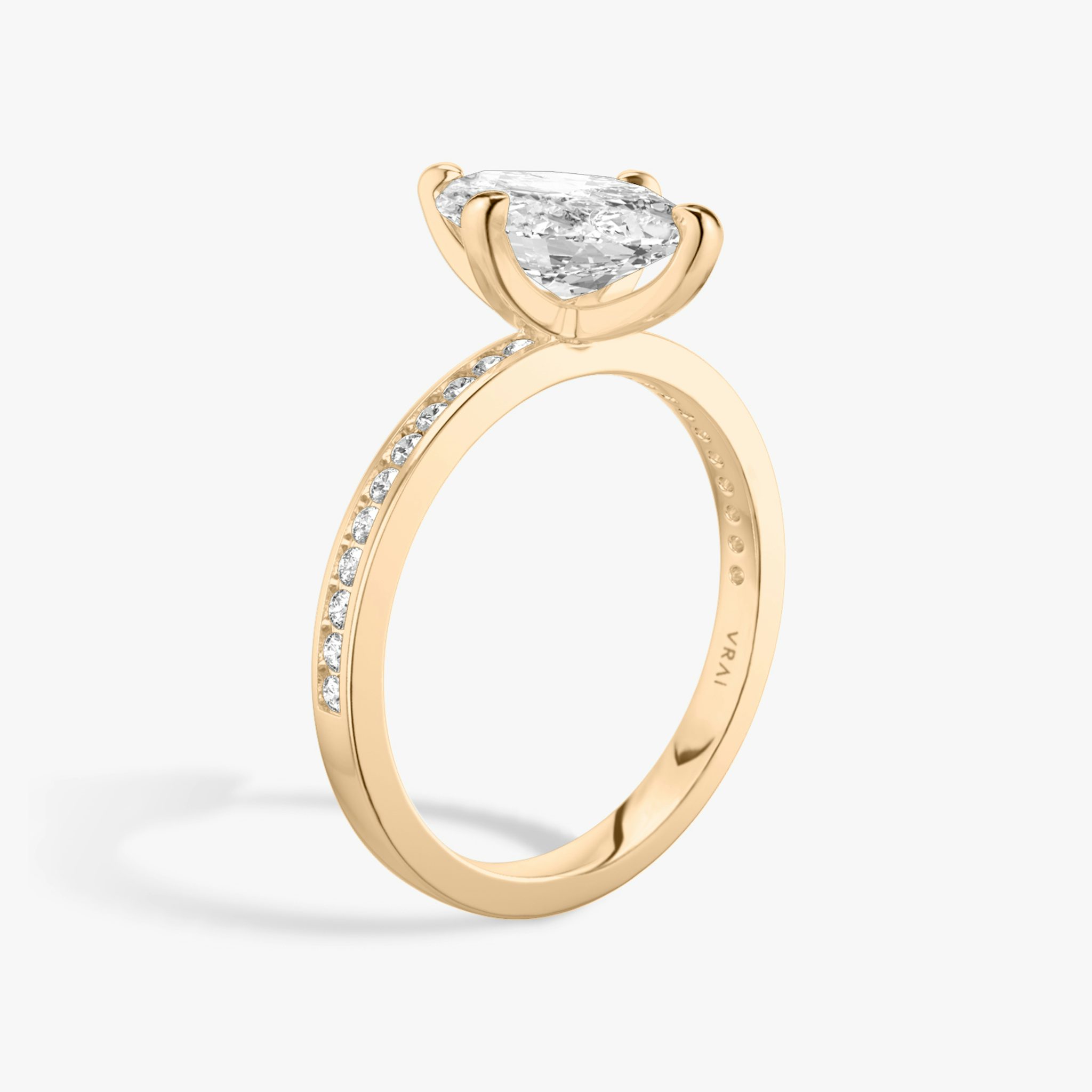 The Devotion | Marquise | 14k | Rose Gold | bandAccent: Pavé | bandStoneShape: Round Brilliant | bandStoneStyle: original | diamondOrientation: vertical | caratWeight: other