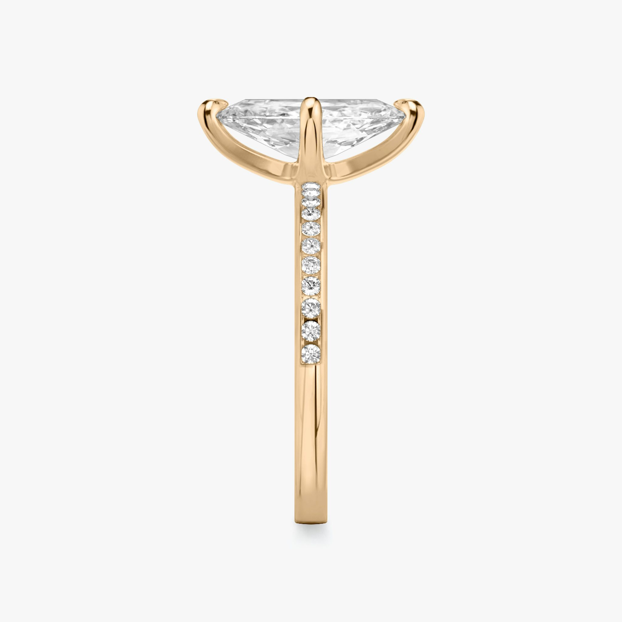 The Devotion | Marquise | 14k | Rose Gold | bandAccent: Pavé | bandStoneShape: Round Brilliant | bandStoneStyle: original | diamondOrientation: vertical | caratWeight: other