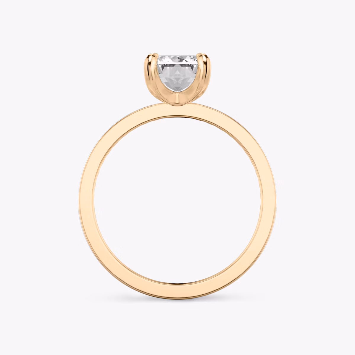 The Devotion | Emerald | 14k | Rose Gold | bandAccent: Pavé | bandStoneShape: Round Brilliant | bandStoneStyle: original | diamondOrientation: vertical | caratWeight: other