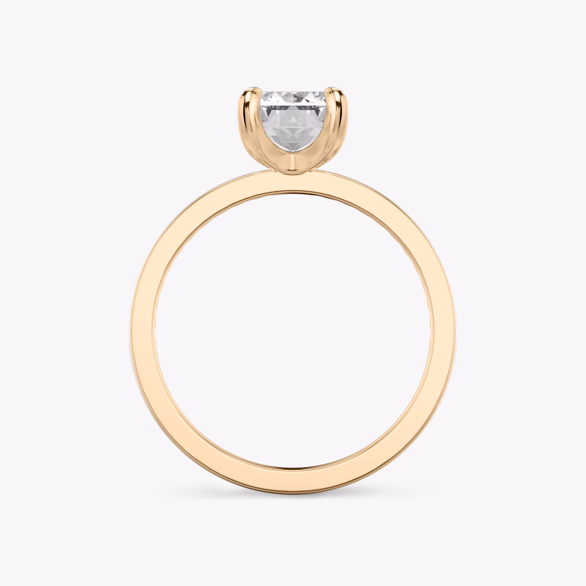 The Devotion | Emerald | 14k | Rose Gold | bandAccent: Pavé | bandStoneShape: Round Brilliant | bandStoneStyle: original | diamondOrientation: vertical | caratWeight: other