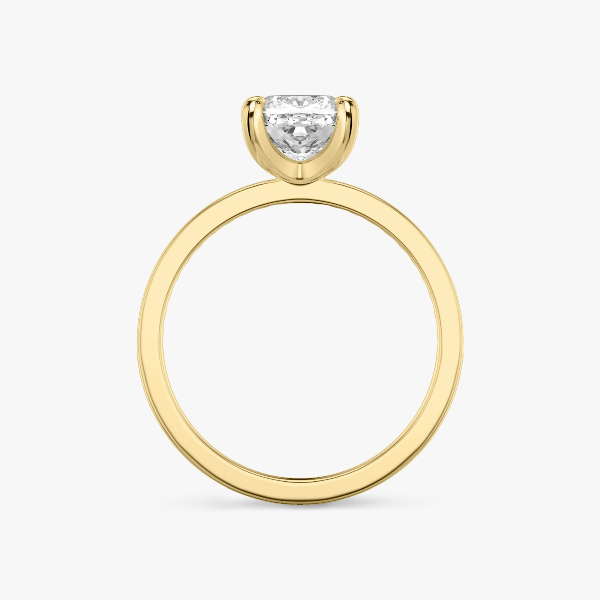The Devotion | Cushion | 18k | Yellow Gold | bandAccent: Pavé | bandStoneShape: Round Brilliant | bandStoneStyle: original | diamondOrientation: vertical | caratWeight: other