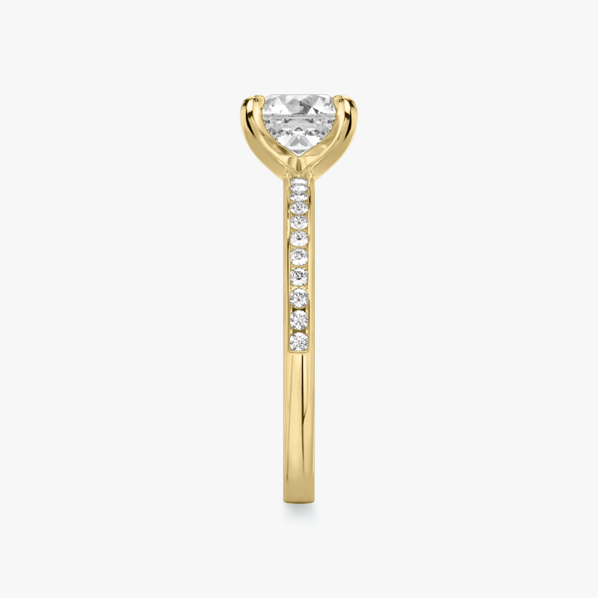 The Devotion | Asscher | 18k | Yellow Gold | bandAccent: Pavé | bandStoneShape: Round Brilliant | bandStoneStyle: original | diamondOrientation: vertical | caratWeight: other