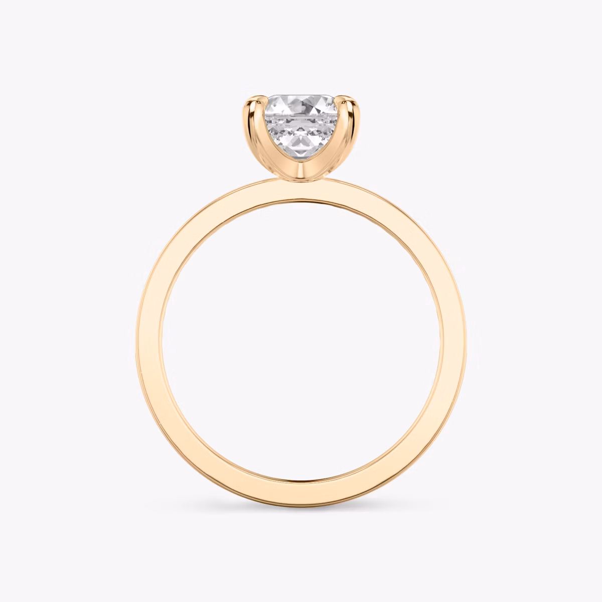 The Devotion | Asscher | 14k | Rose Gold | bandAccent: Pavé | bandStoneShape: Round Brilliant | bandStoneStyle: original | diamondOrientation: vertical | caratWeight: other