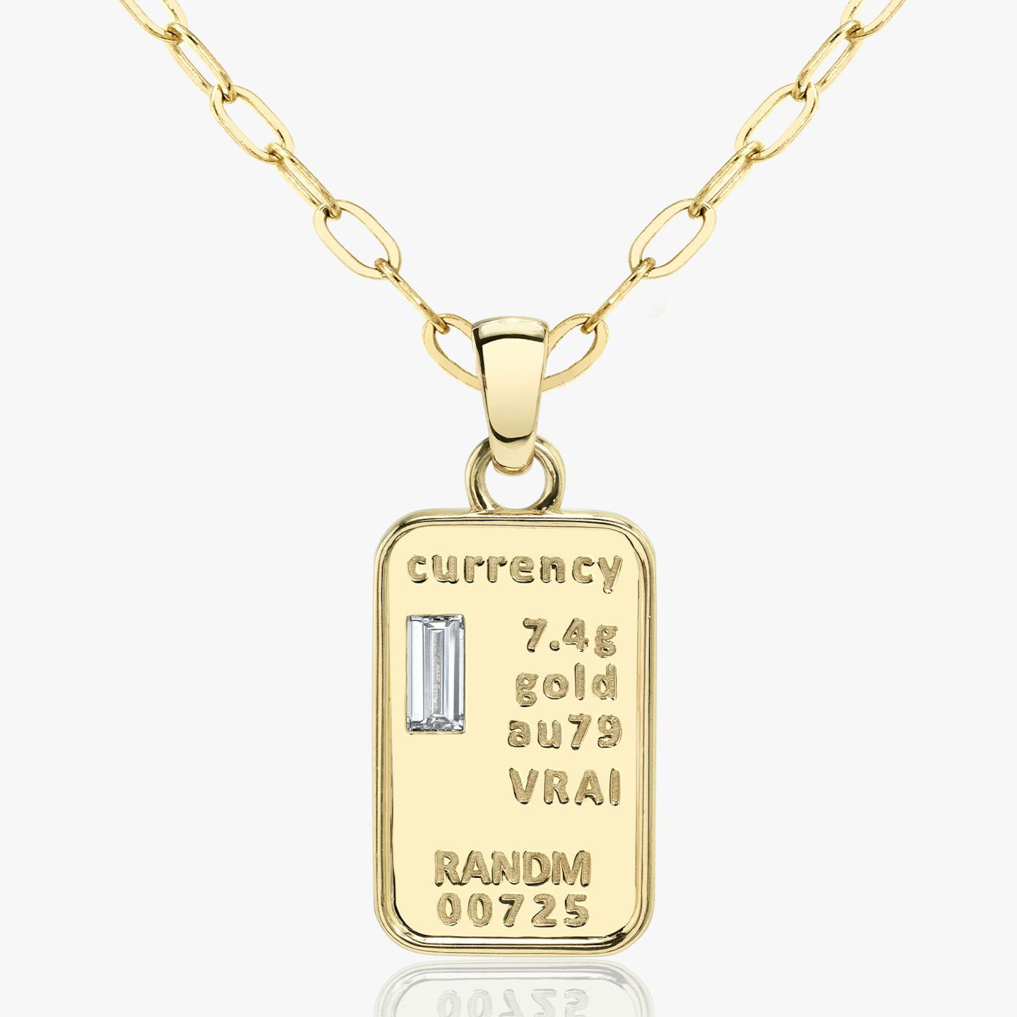 Currency Halskette | Baguette | 14k | Gelbgold | chainLength: 20
