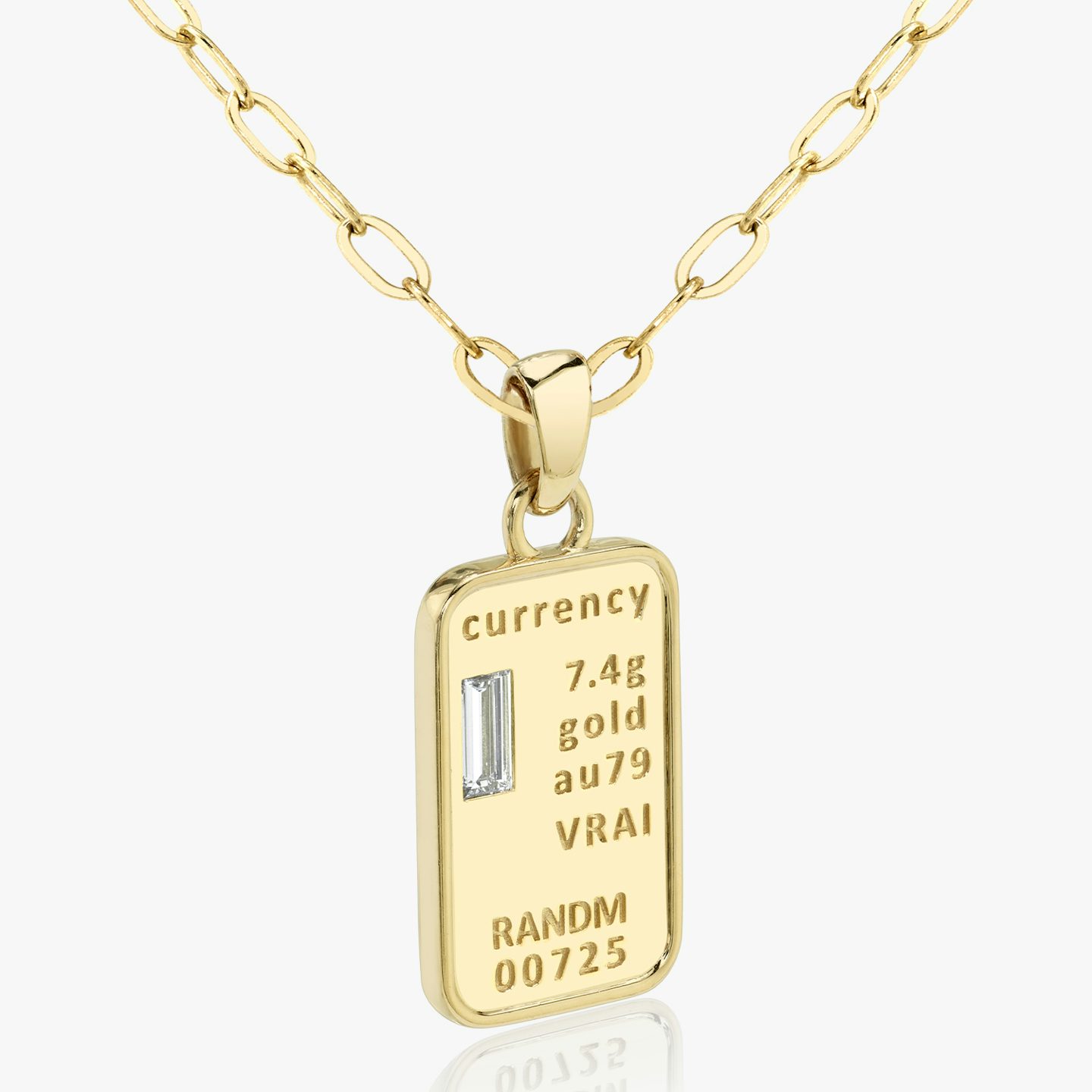 Currency Halskette | Baguette | 14k | Gelbgold | chainLength: 20