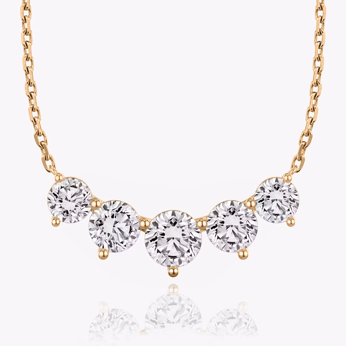 Arc Necklace Round Brilliant | Rose Gold