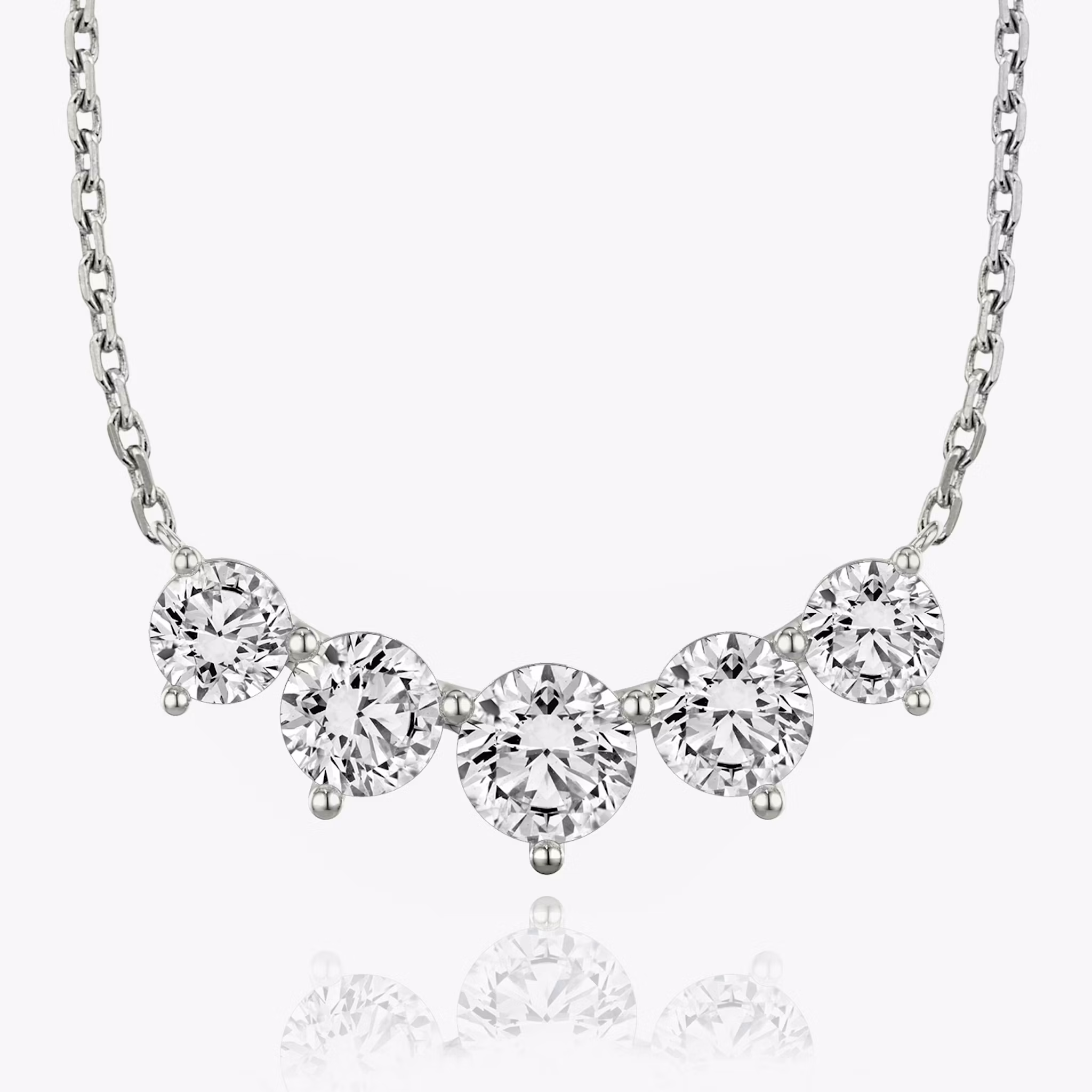 Arc Necklace Round Brilliant | White Gold