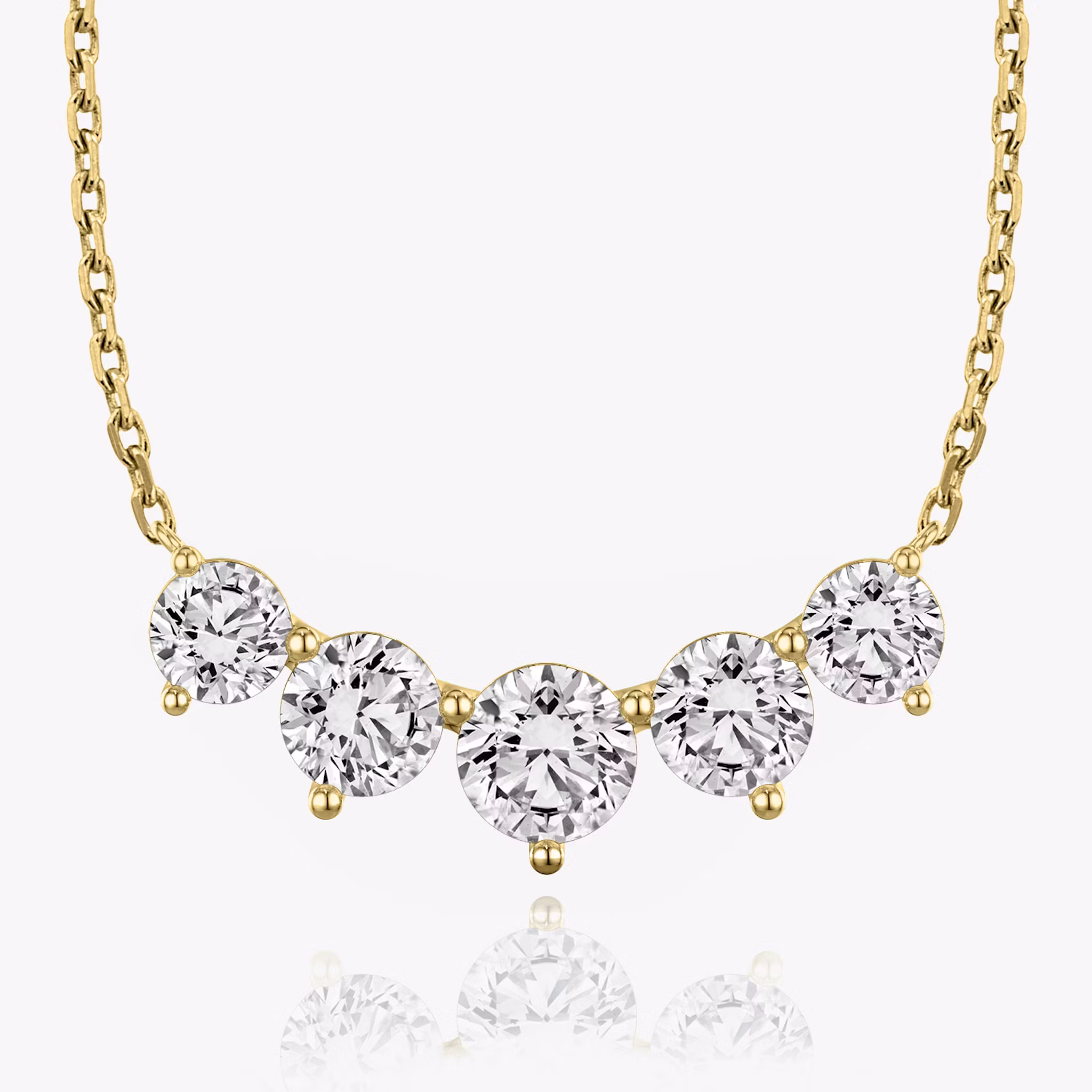 Arc Necklace Round Brilliant | Yellow Gold