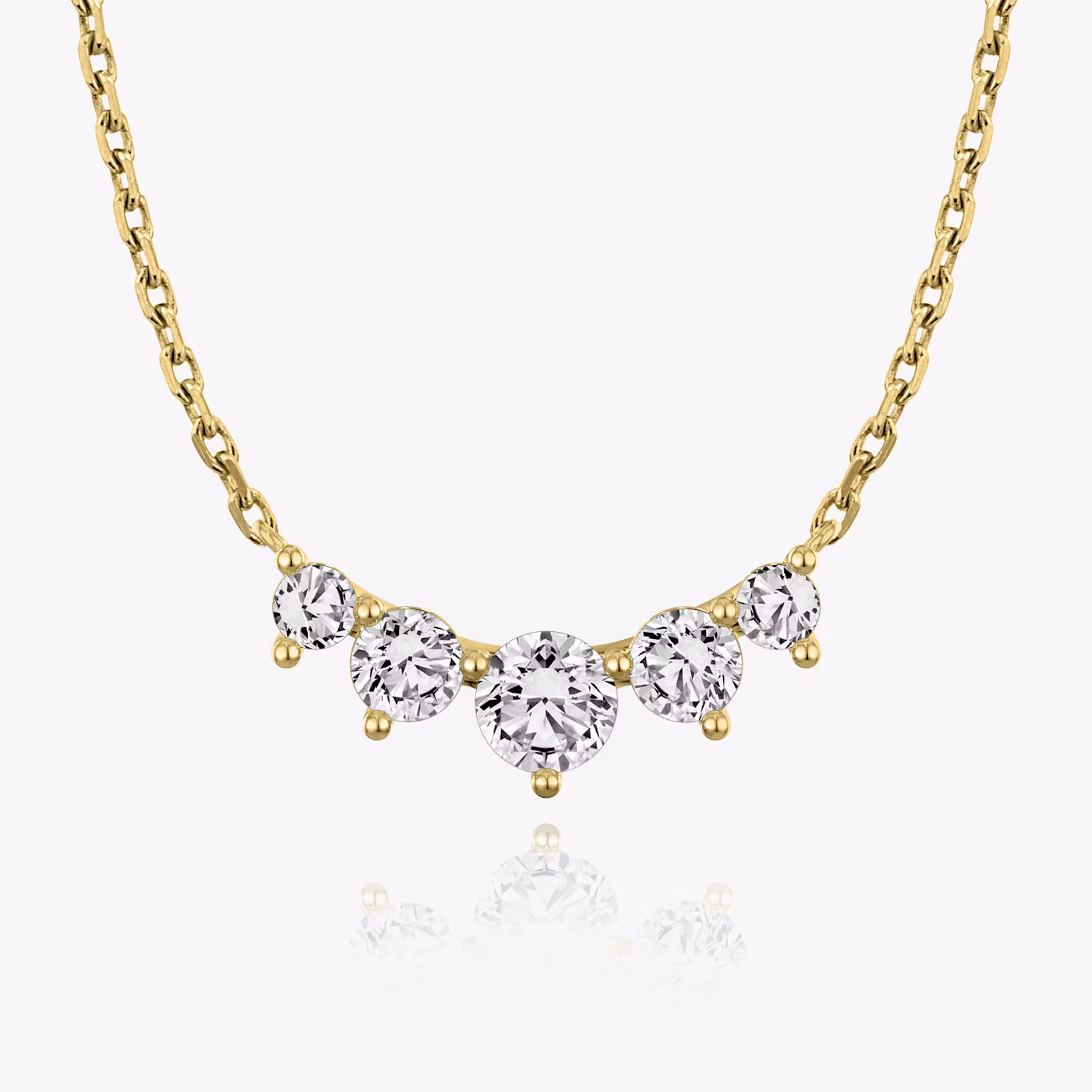 Arc Necklace Round Brilliant | Yellow Gold