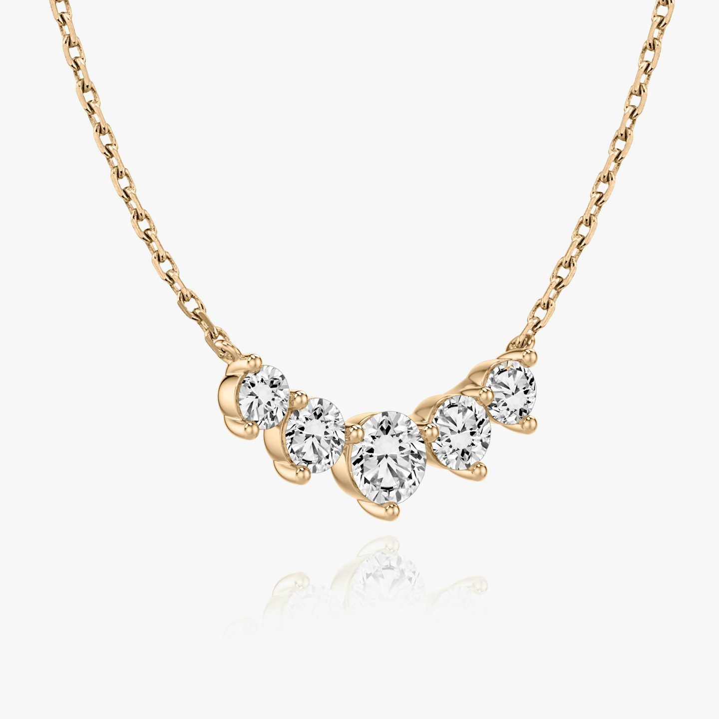 Arc Halskette | Rund | 14k | Roségold | diamondCount: 5 | diamondSize: original | chainLength: 16-18