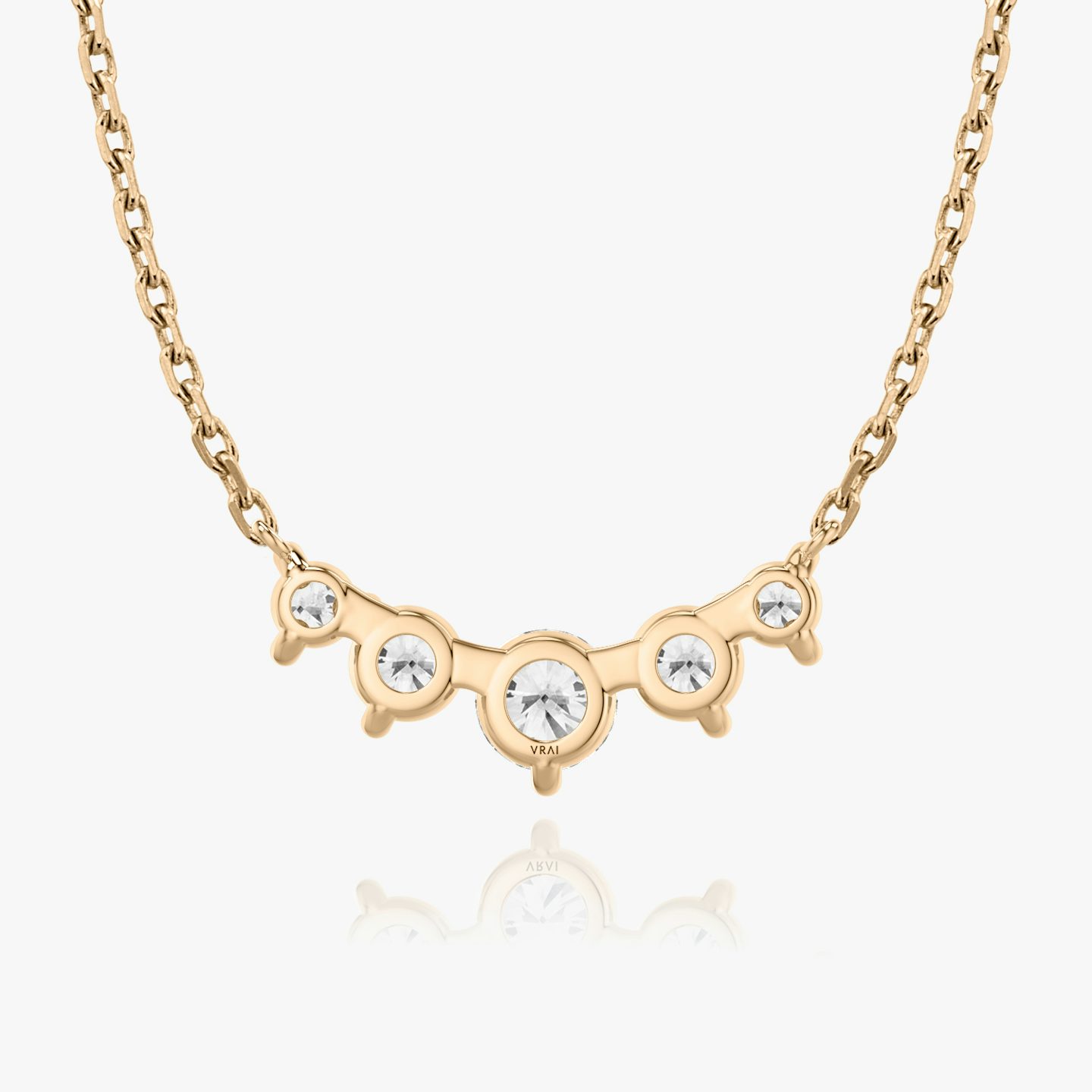 Arc Halskette | Rund | 14k | Roségold | diamondCount: 5 | diamondSize: original | chainLength: 16-18