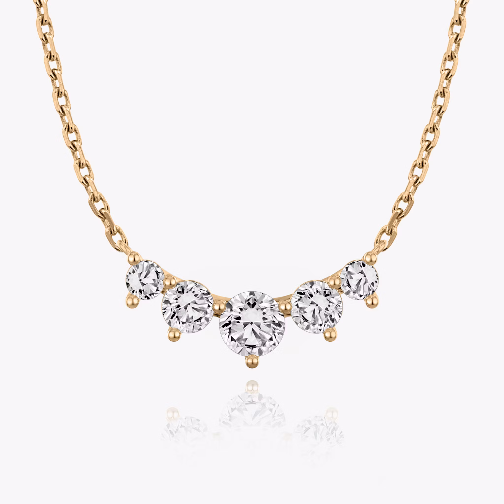 Arc Necklace Round Brilliant | Rose Gold