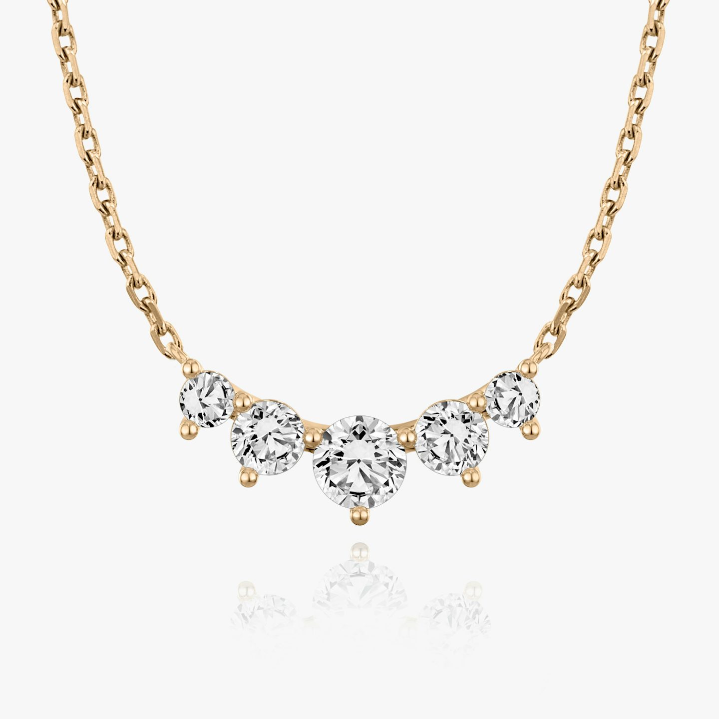 Arc Halskette | Rund | 14k | Roségold | diamondCount: 5 | diamondSize: original | chainLength: 16-18