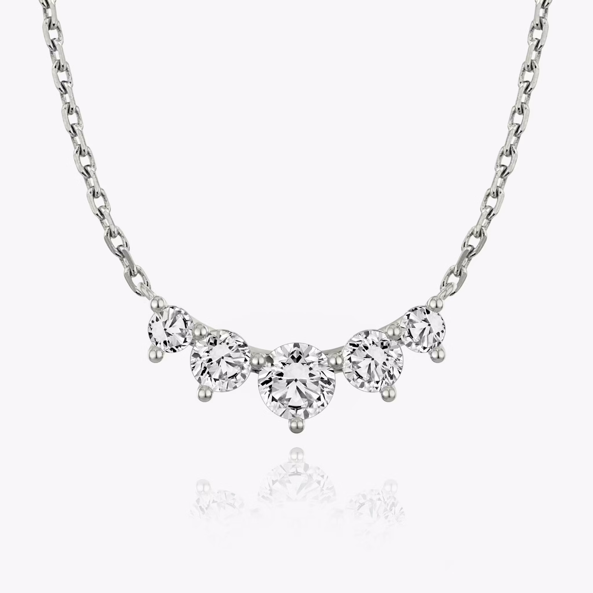 Arc Necklace Round Brilliant | White Gold