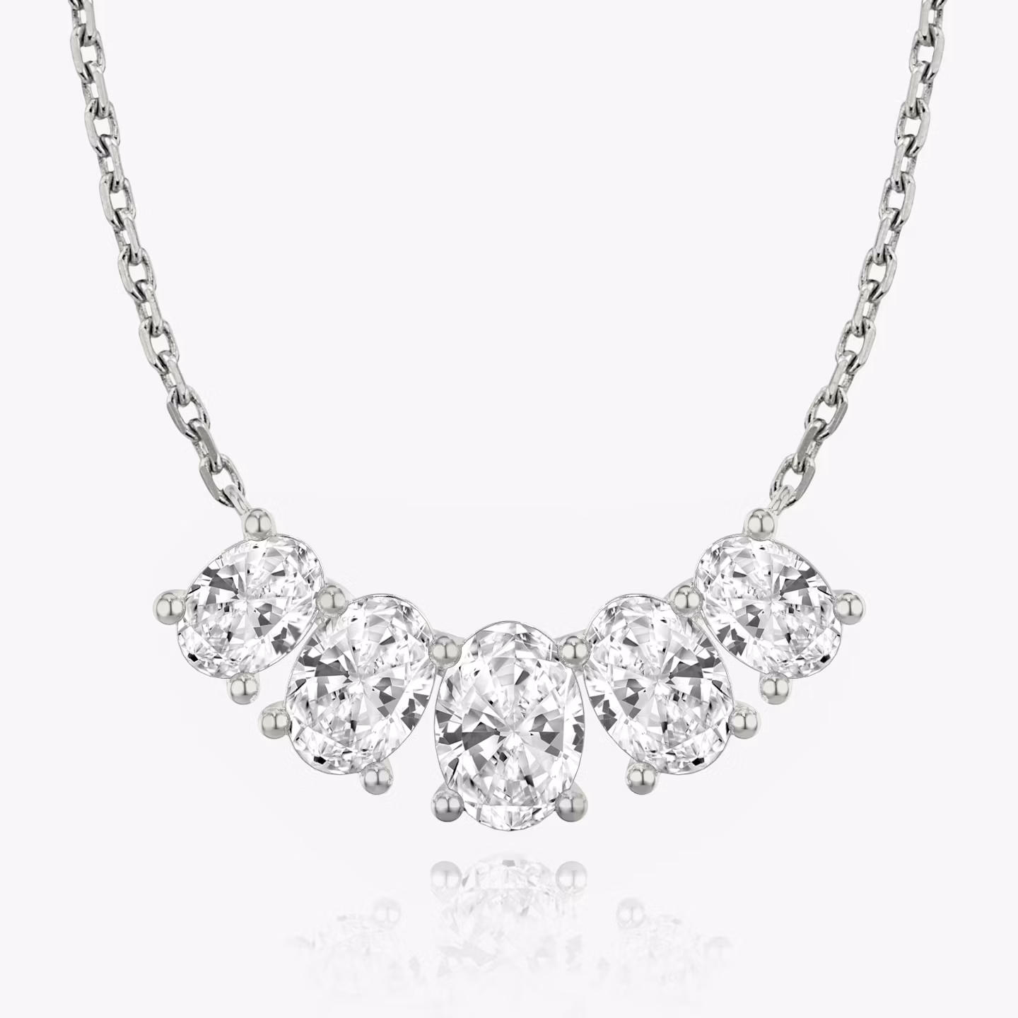 Arc Necklace Oval | White Gold
