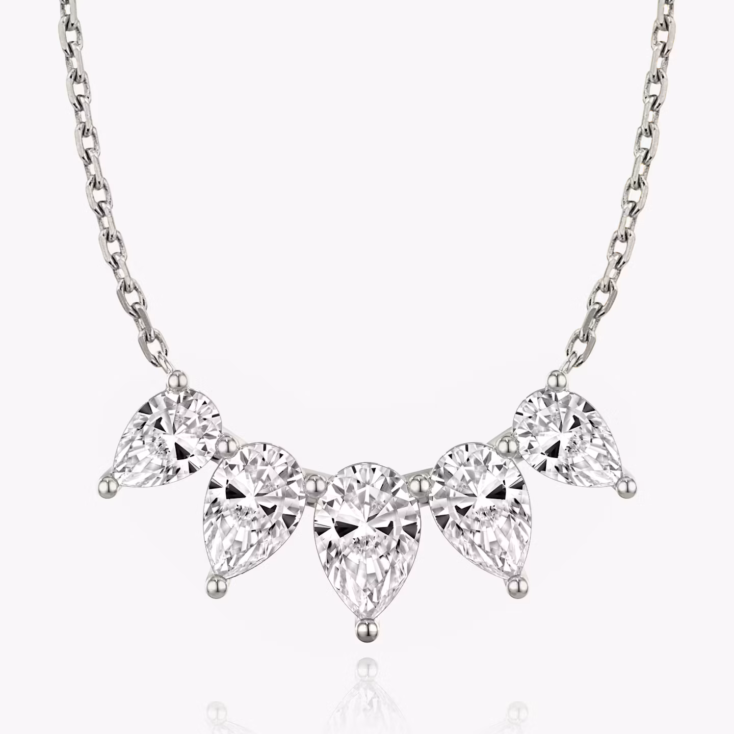 Arc Necklace Pear | White Gold