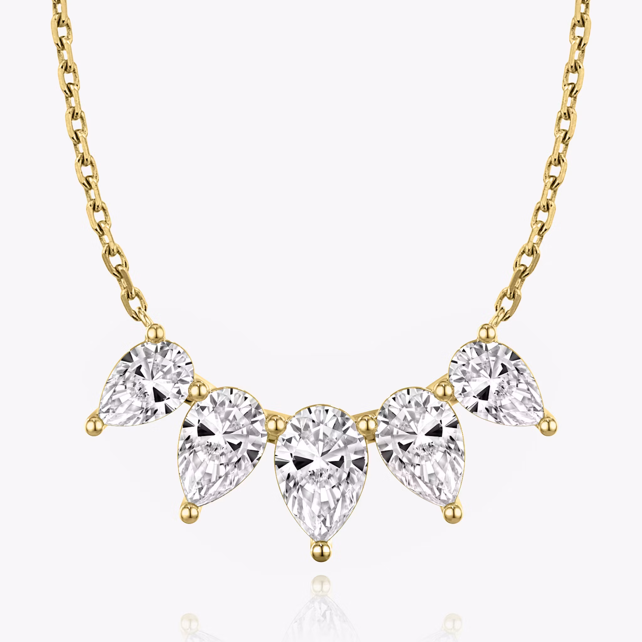 Arc Necklace Pear | Yellow Gold