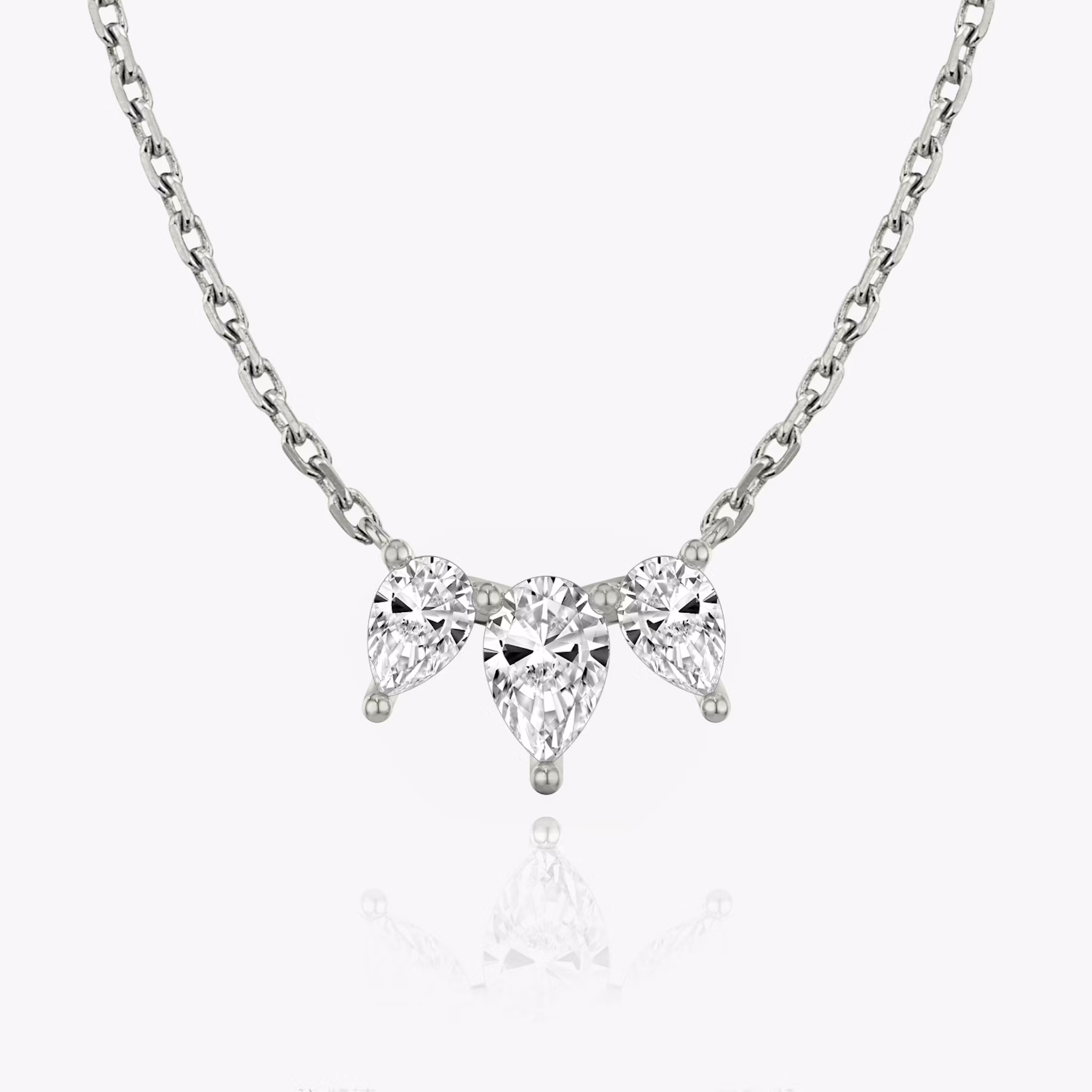 Arc Necklace Pear | White Gold