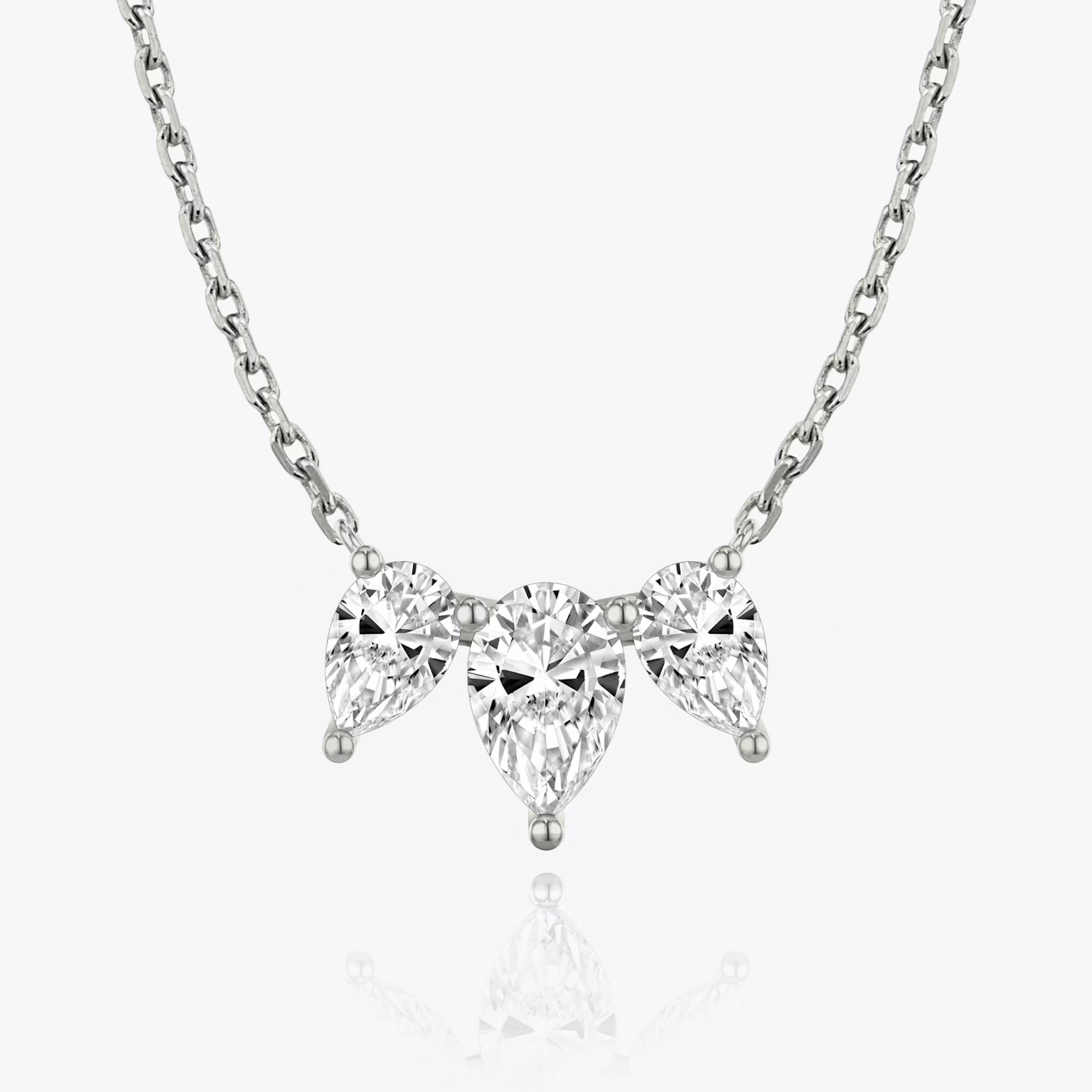 Arc Necklace Pear | White Gold
