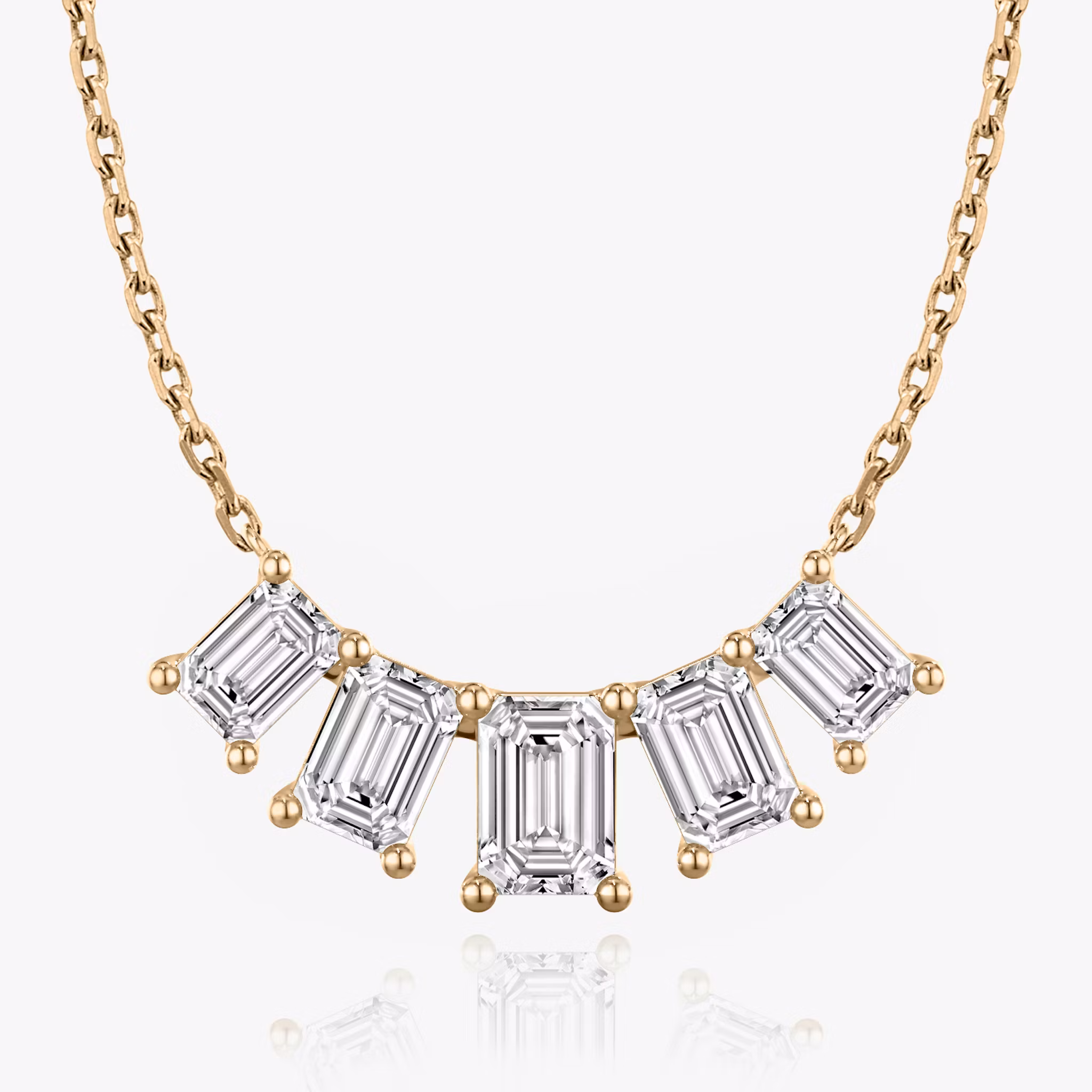 Arc Necklace Emerald | Rose Gold