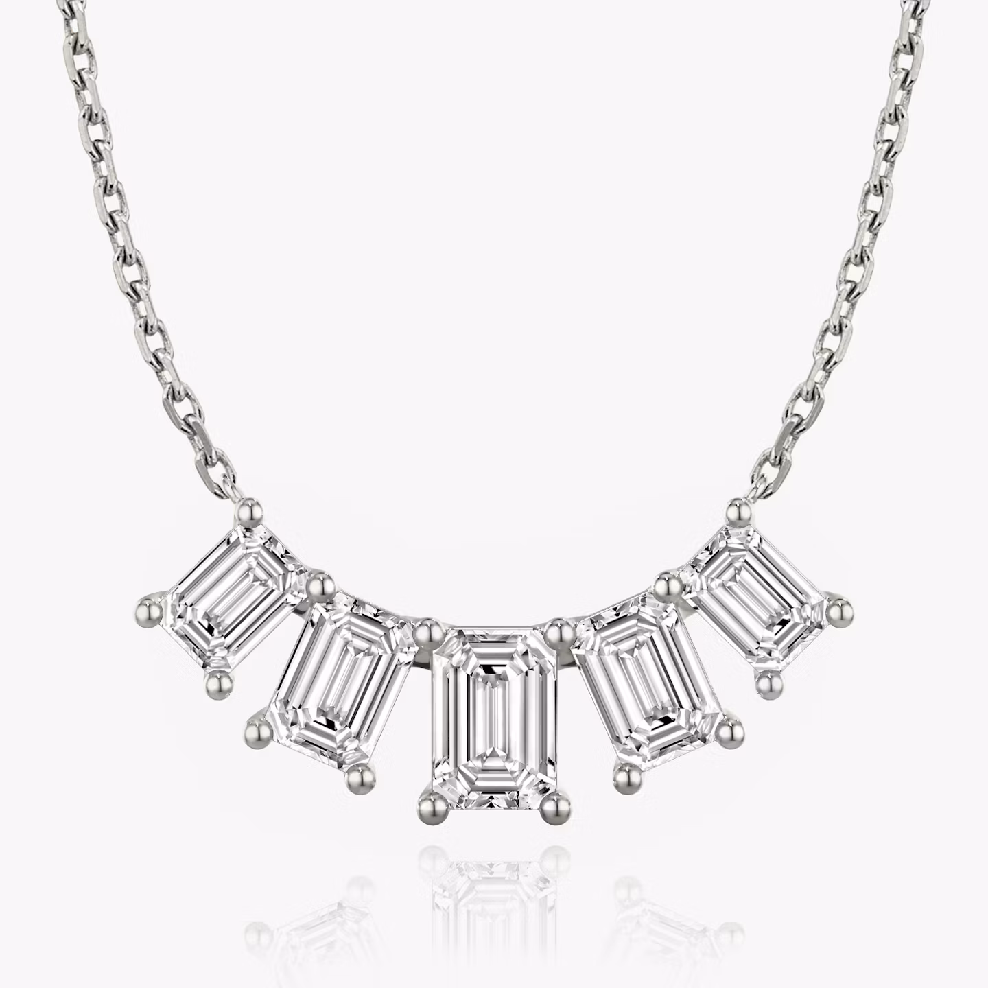 Arc Necklace Emerald | White Gold