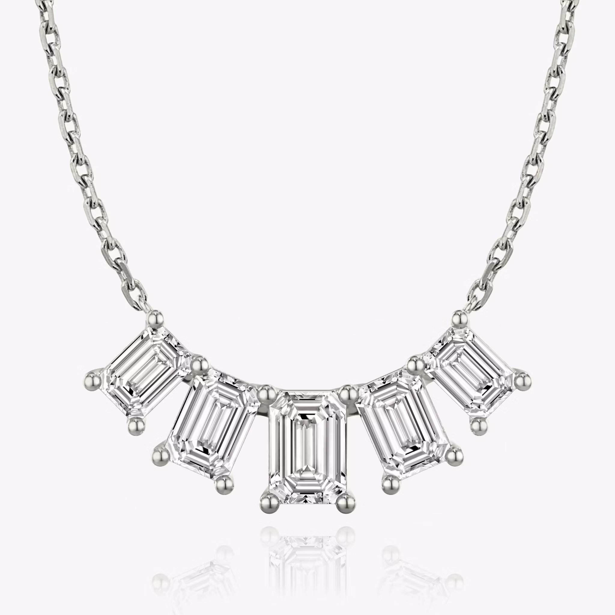 Arc Necklace Emerald | White Gold