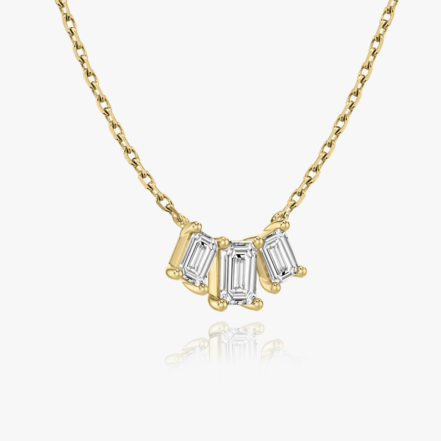 undefined | Emerald | 14k | Yellow Gold | diamondCount: 3 | diamondSize: original | chainLength: 16-18