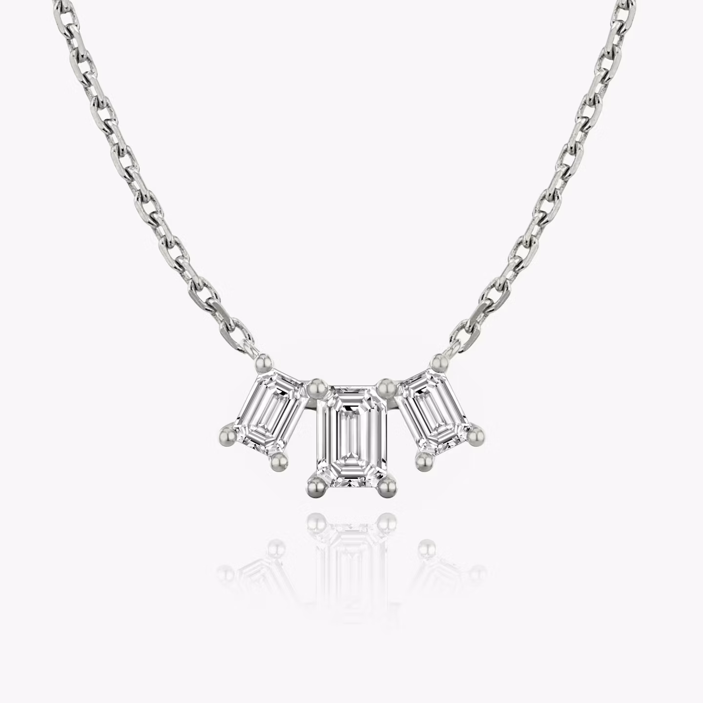 Arc Necklace Emerald | White Gold