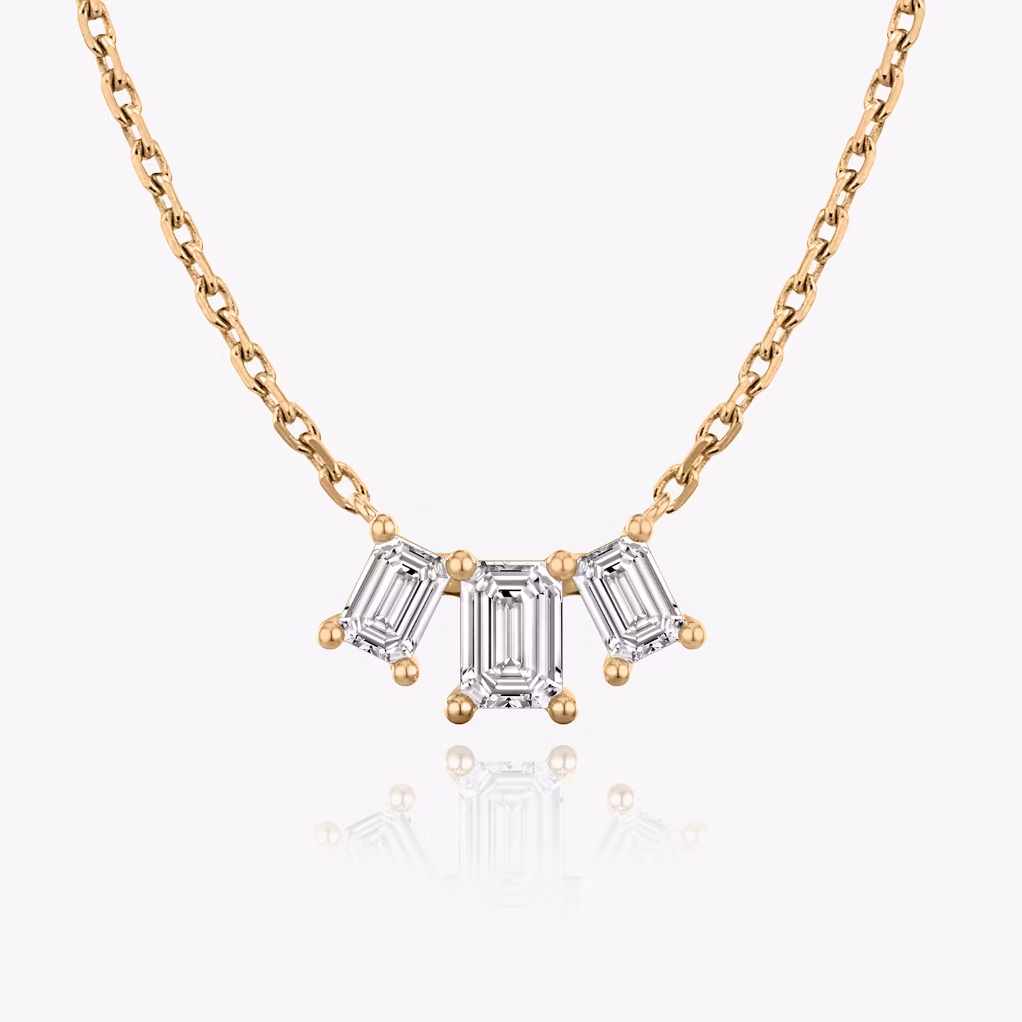 Arc Necklace Emerald | Rose Gold