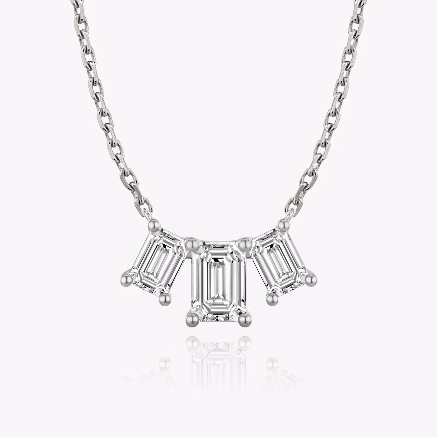 Arc Necklace Emerald | White Gold