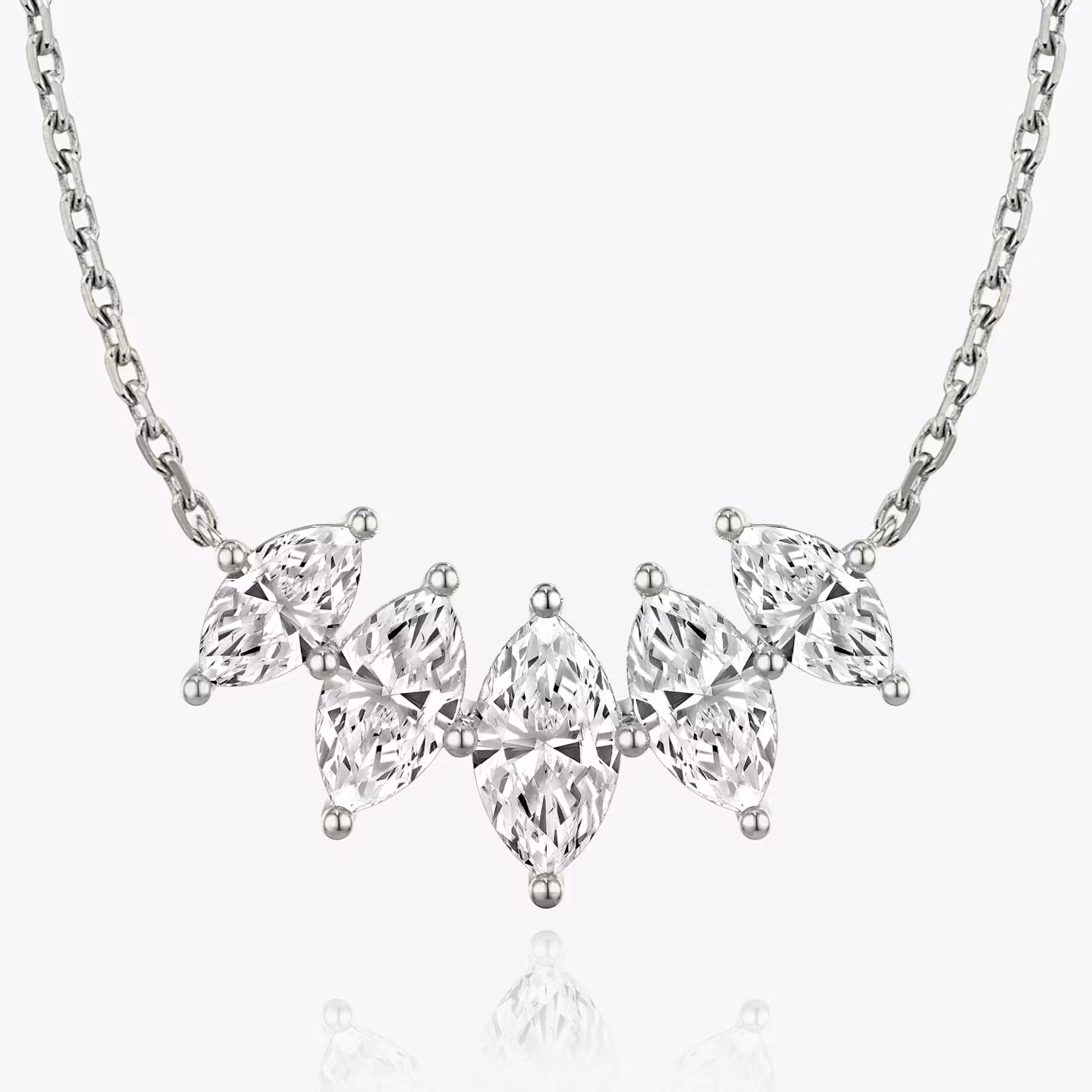 Arc Necklace Marquise | White Gold