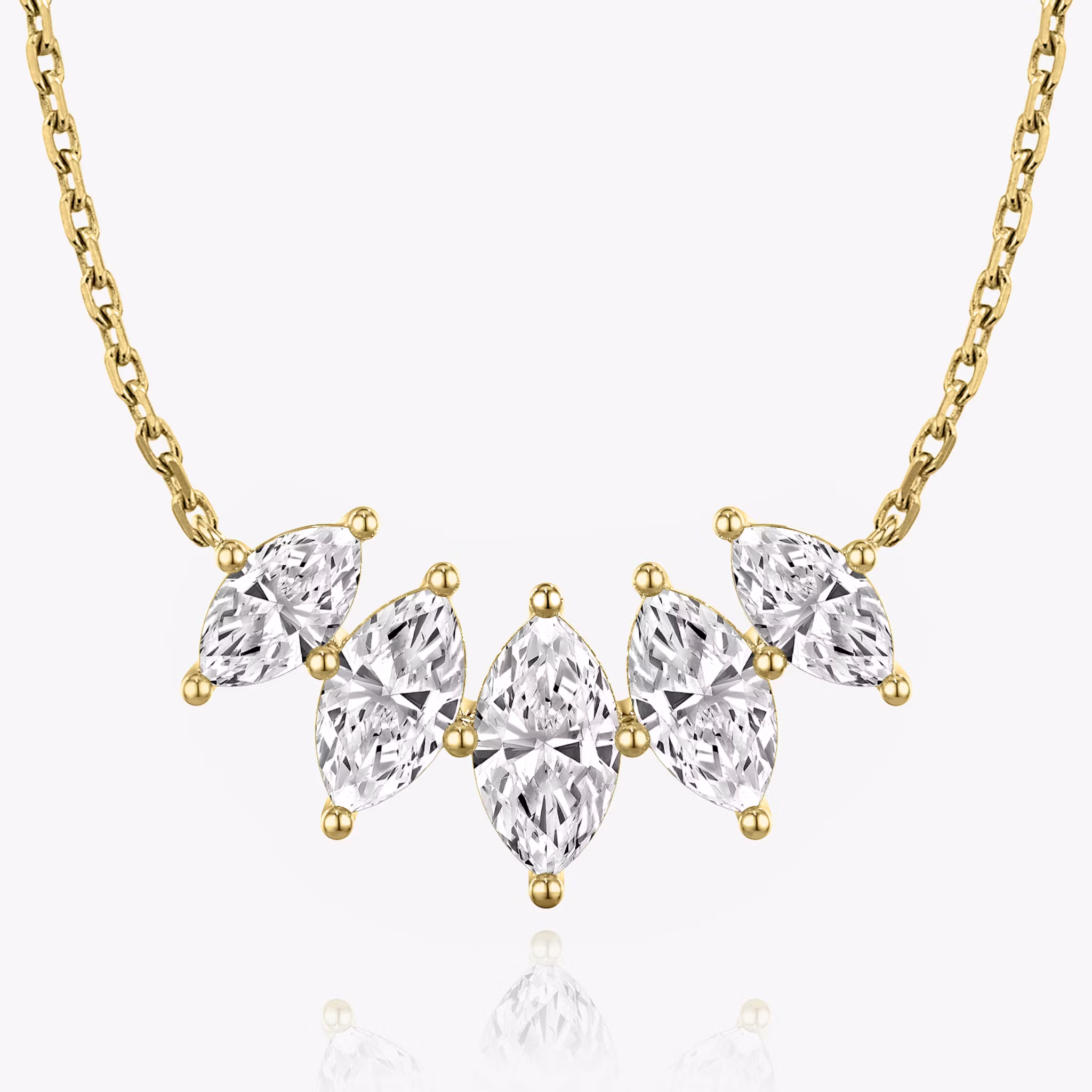 Arc Necklace Marquise | Yellow Gold