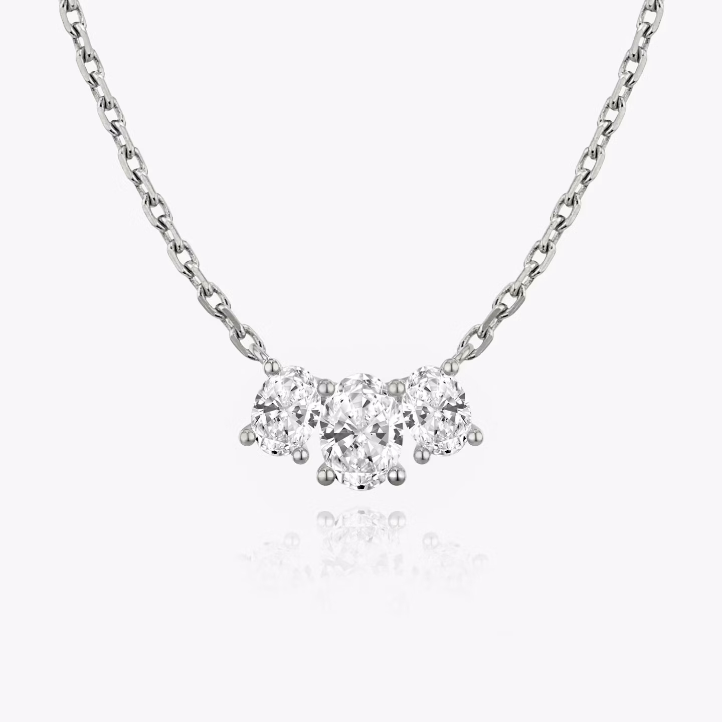 Arc Necklace Oval | White Gold