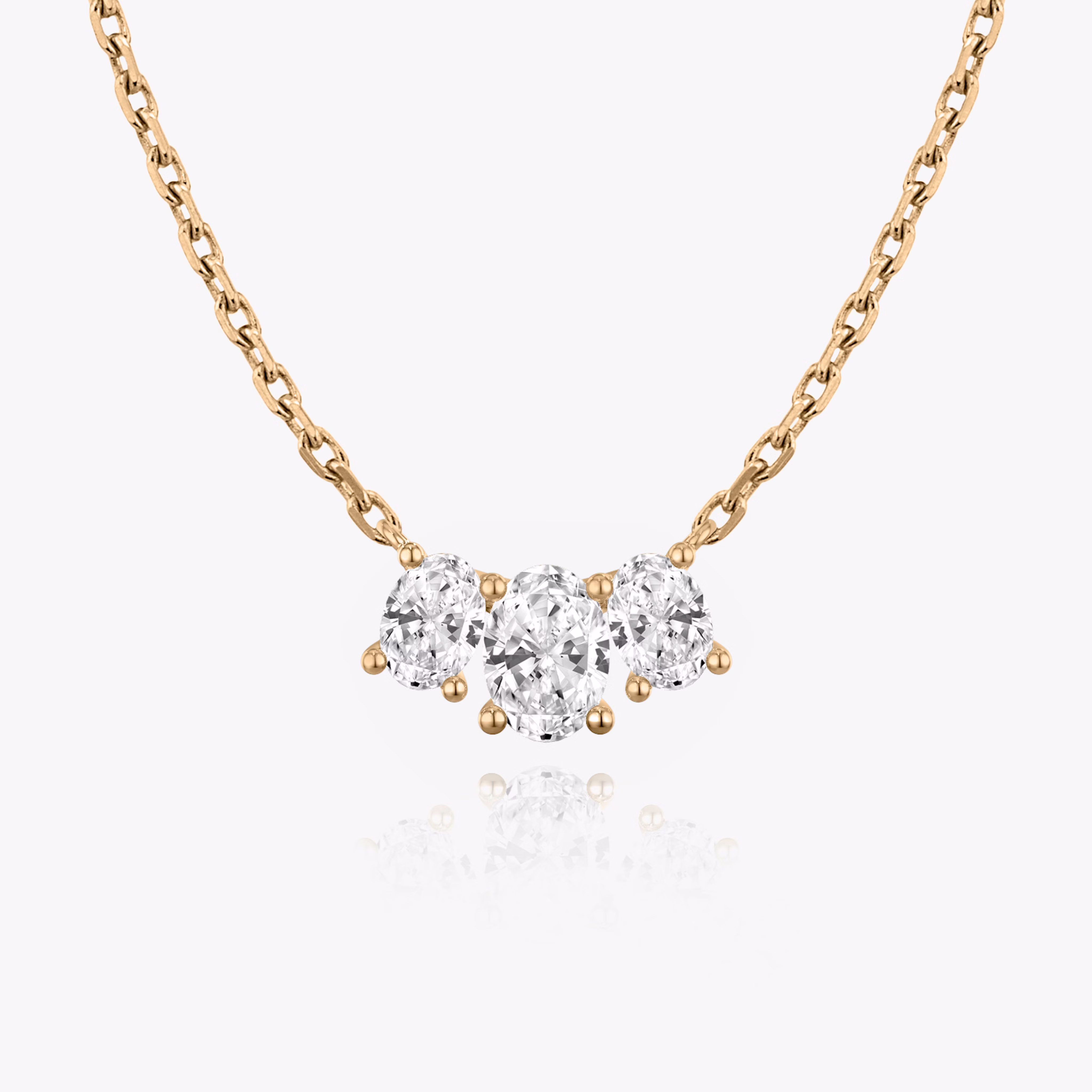 Oval diamond arc necklace