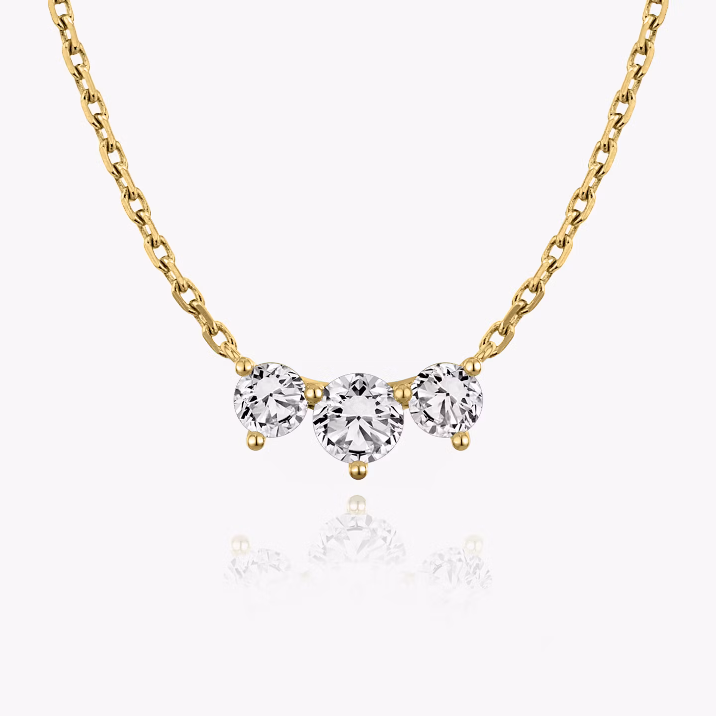 Arc Necklace Round Brilliant | Yellow Gold