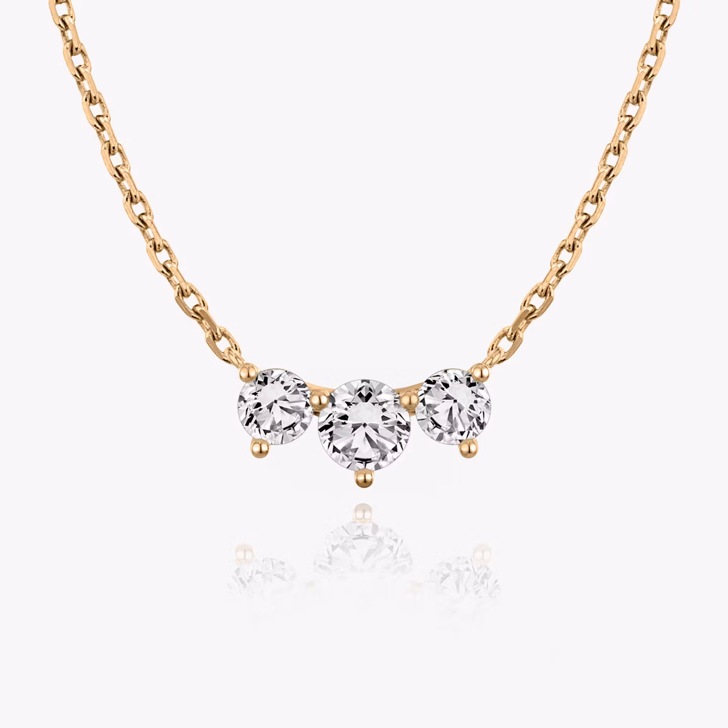 Arc Necklace Round Brilliant | Rose Gold