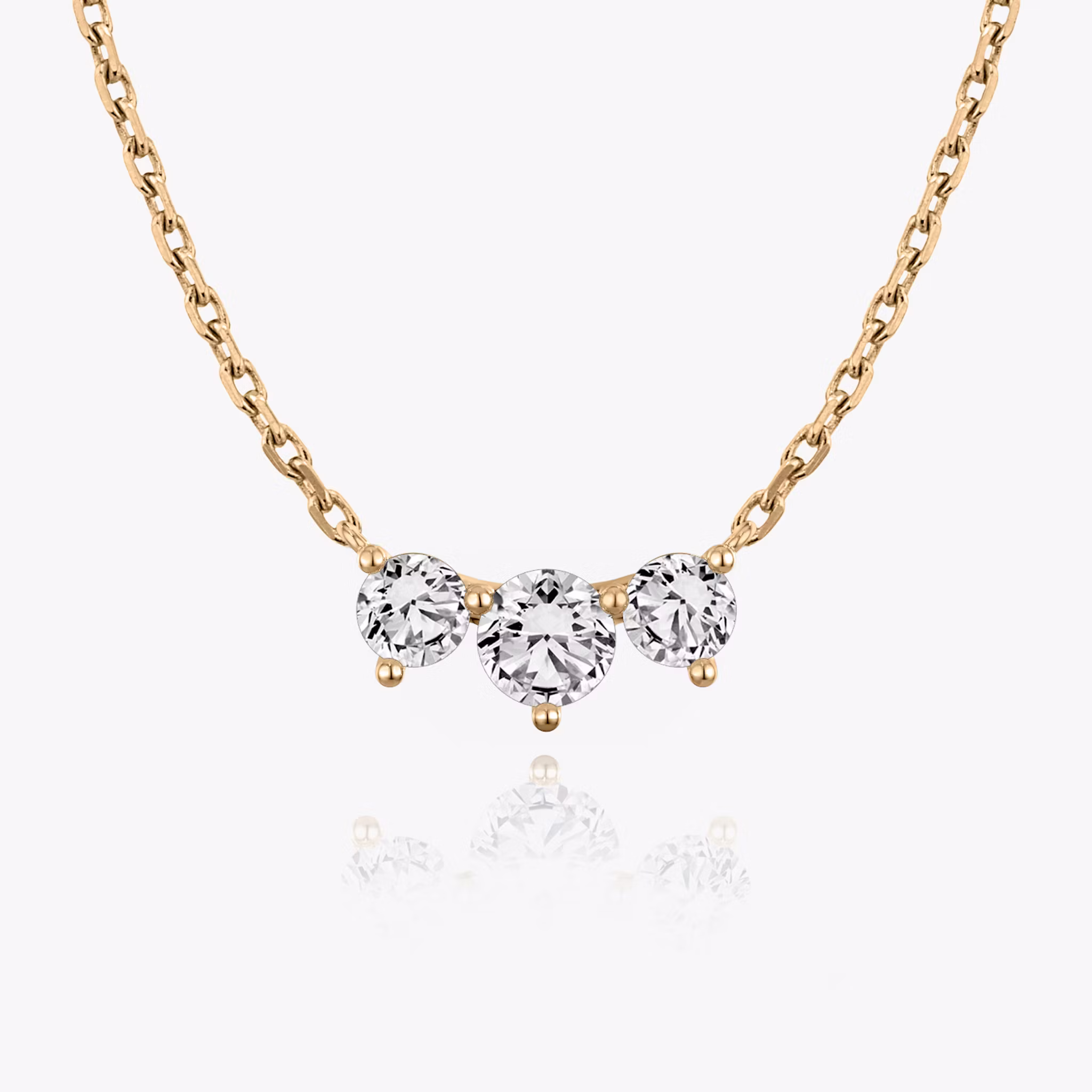 Arc Necklace Round Brilliant | Rose Gold