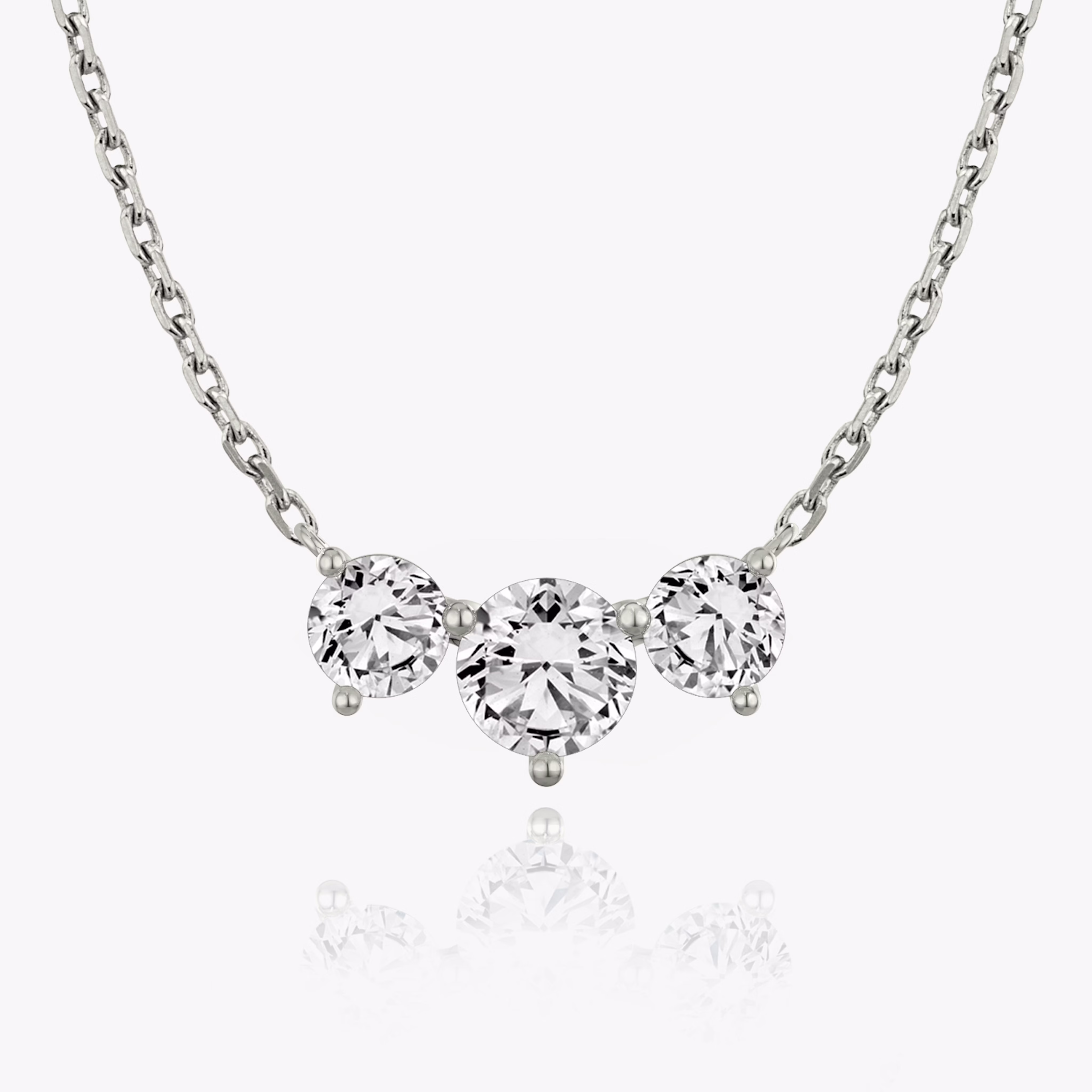 round brilliant diamond arc necklace
