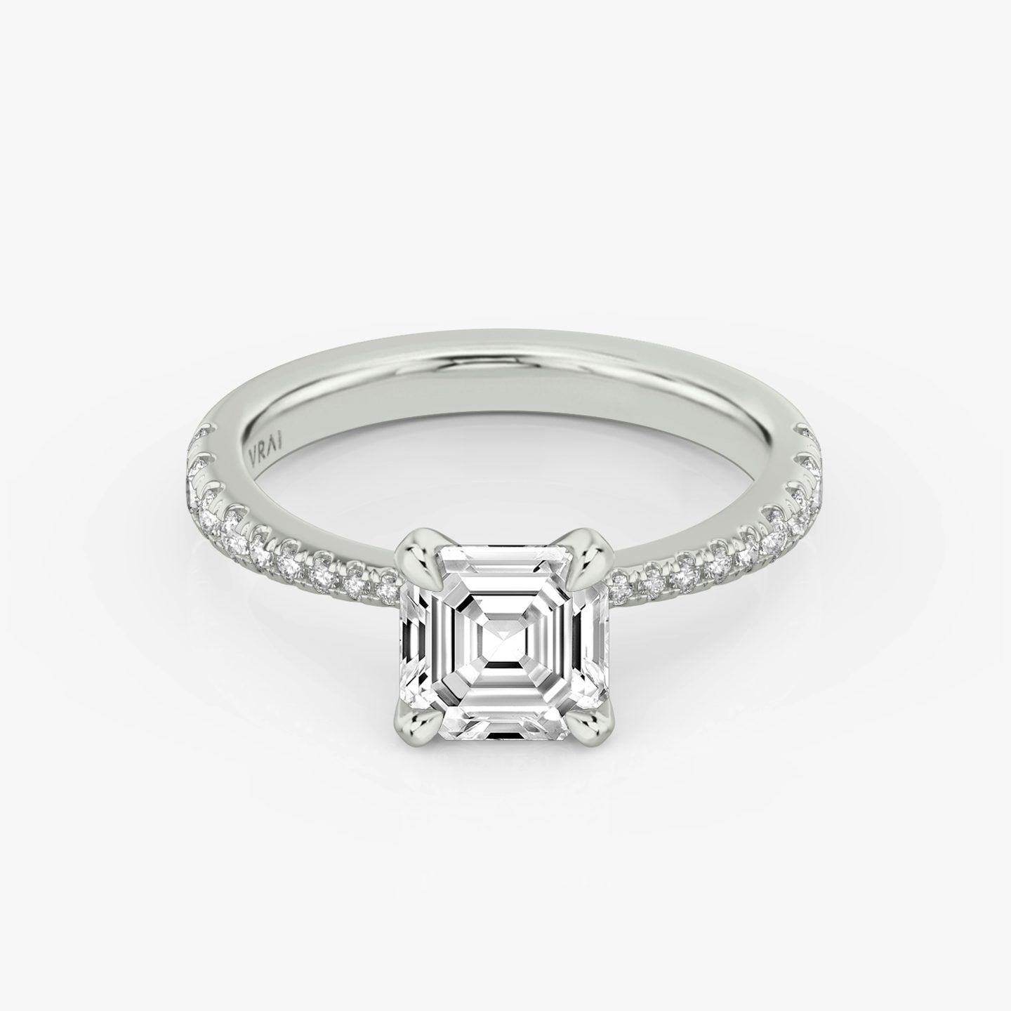 The Tapered Classic | Asscher | Platinum | bandAccent: Pavé | diamondOrientation: vertical | caratWeight: other