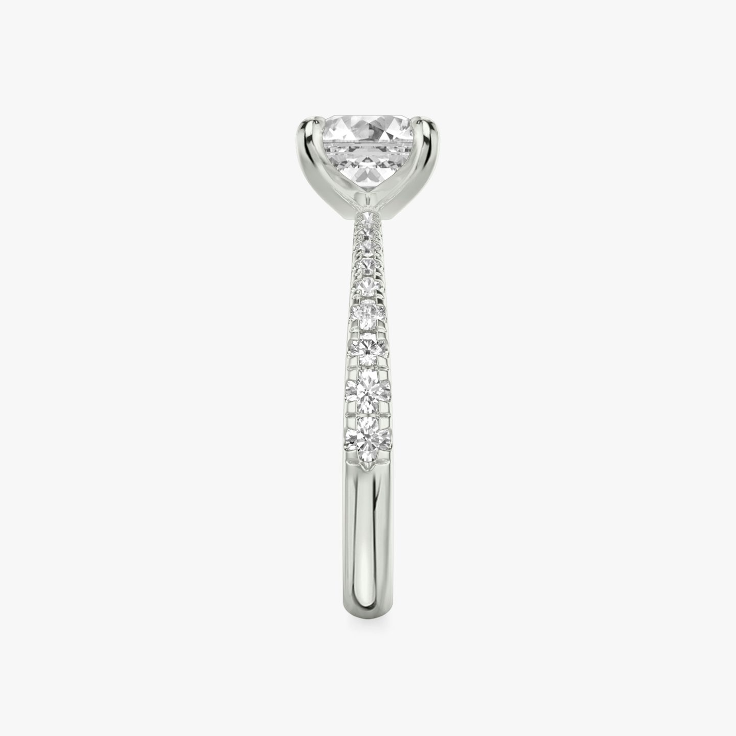 The Tapered Classic | Asscher | Platinum | bandAccent: Pavé | diamondOrientation: vertical | caratWeight: other
